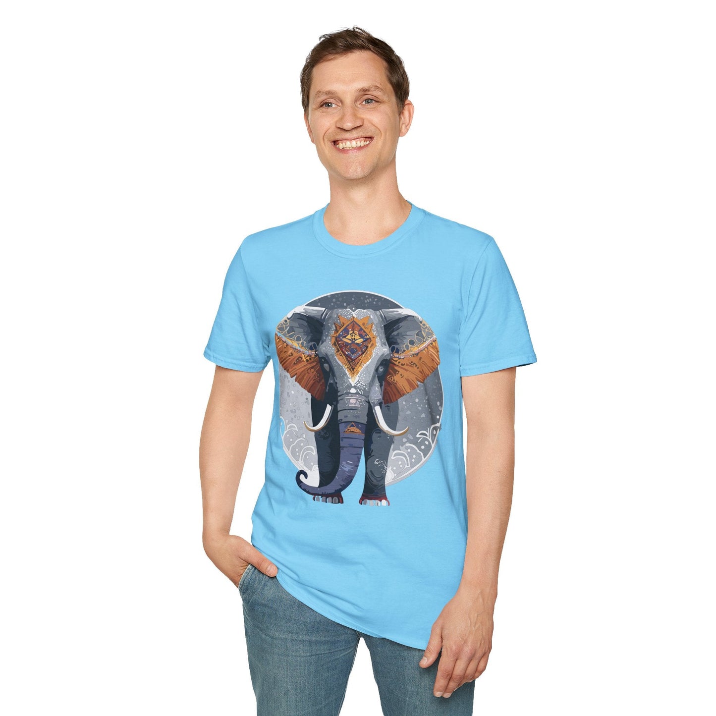 Elephant T Shirt Unisex Short Sleeve Tee SoftStyle Gildan 64000 One Hundred Percent Cotton