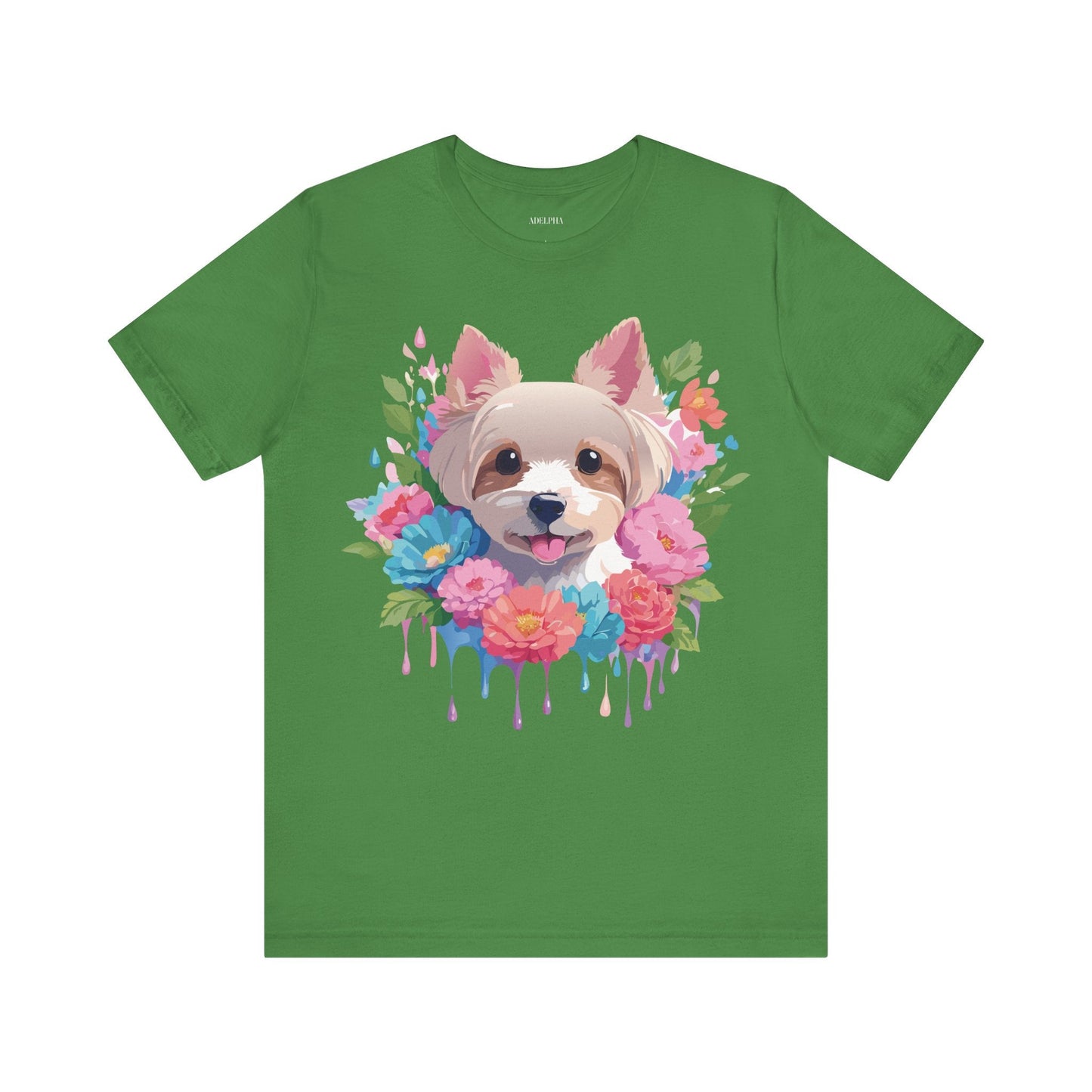 Unisex Graphic T Shirt With Original Adelpha Artwork Vintage Inspired Dog Design