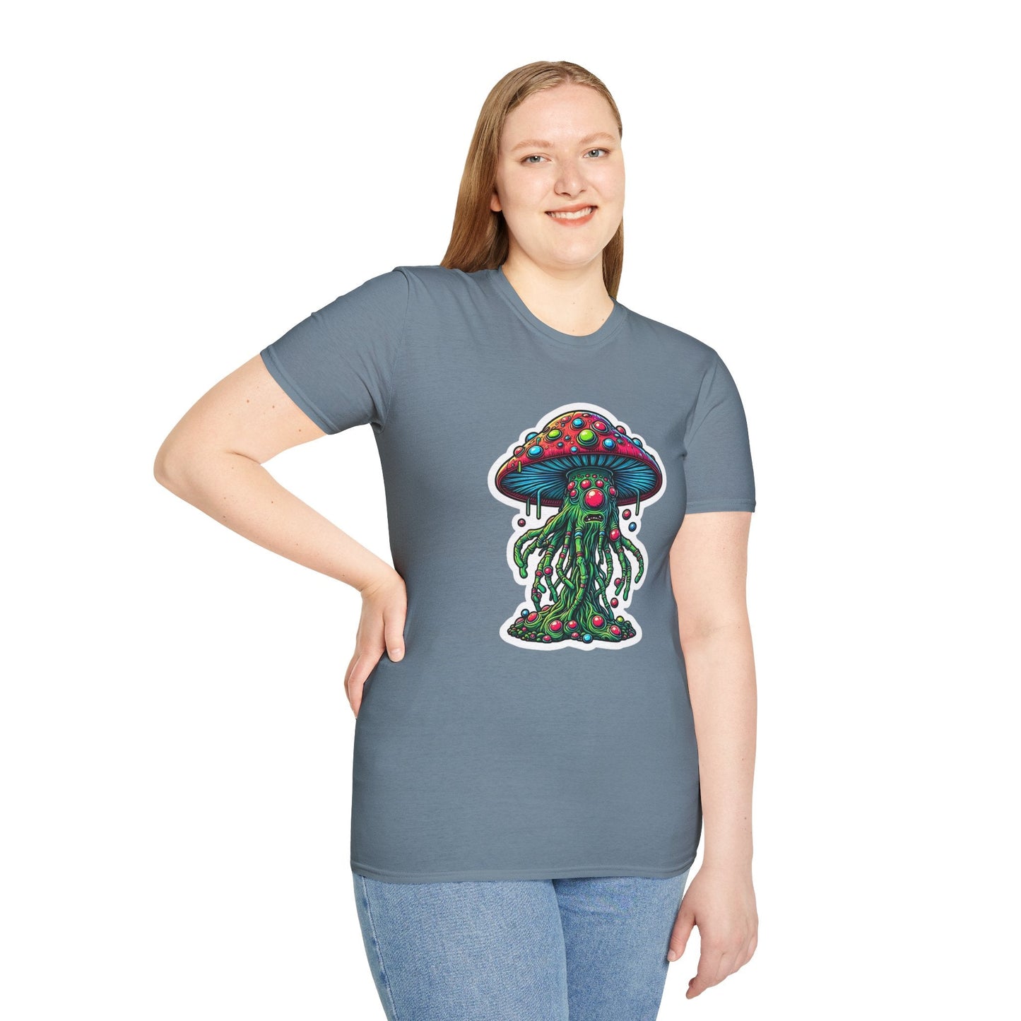 Funny Mashroom Graphic Unisex Softstyle Cotton With Cartoon Illustration Design 28