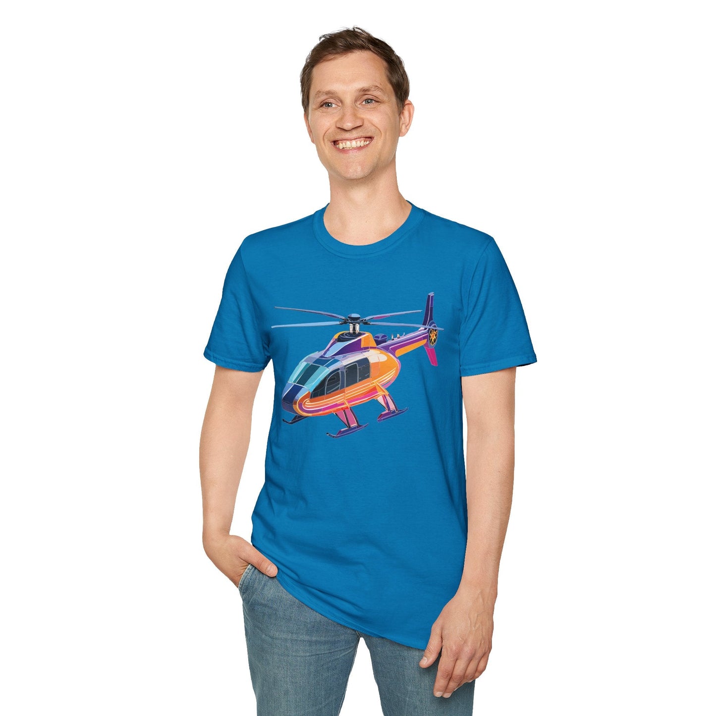 Chopper Helicopter Graphic Unisex Cotton Softstyle Short Sleeve Tee 9