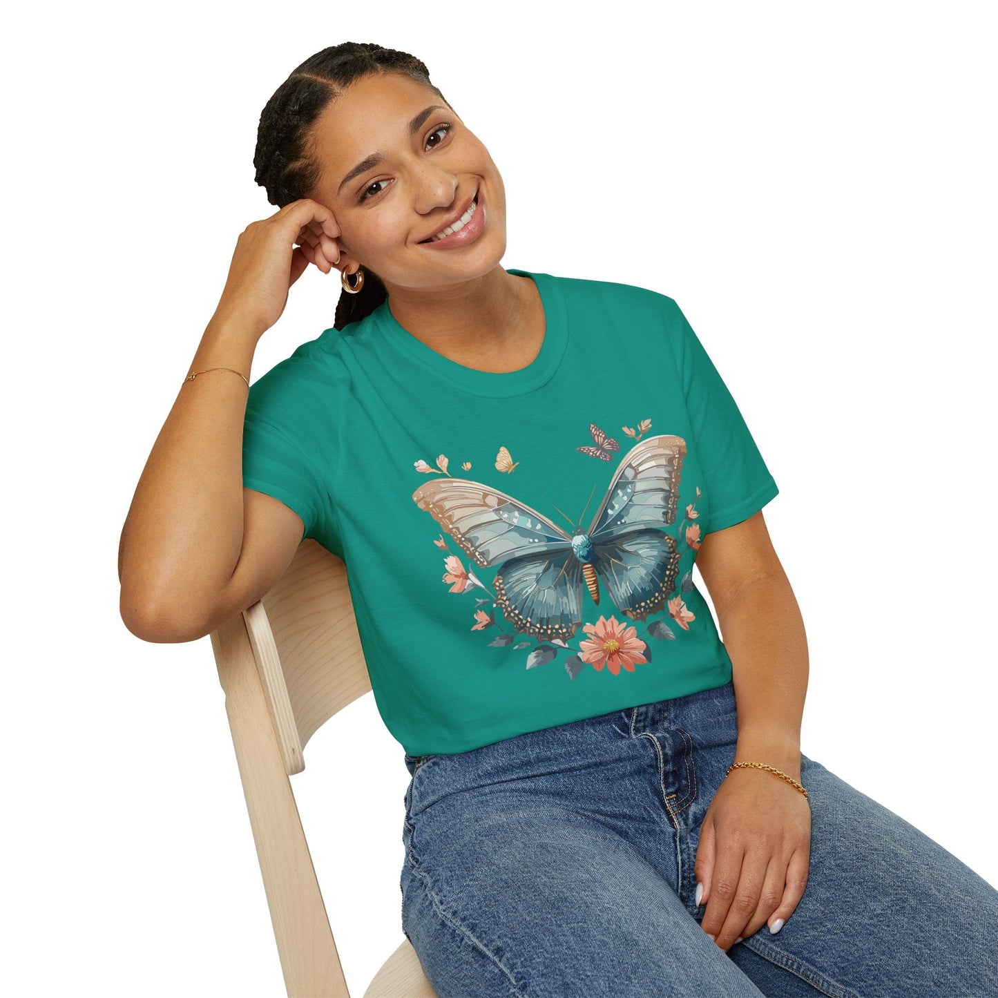 Butterfly Shirt Unisex Monarch T Shirt Gildan Softstyle 64000 Ring Spun Cotton Tee Breathable Comfort