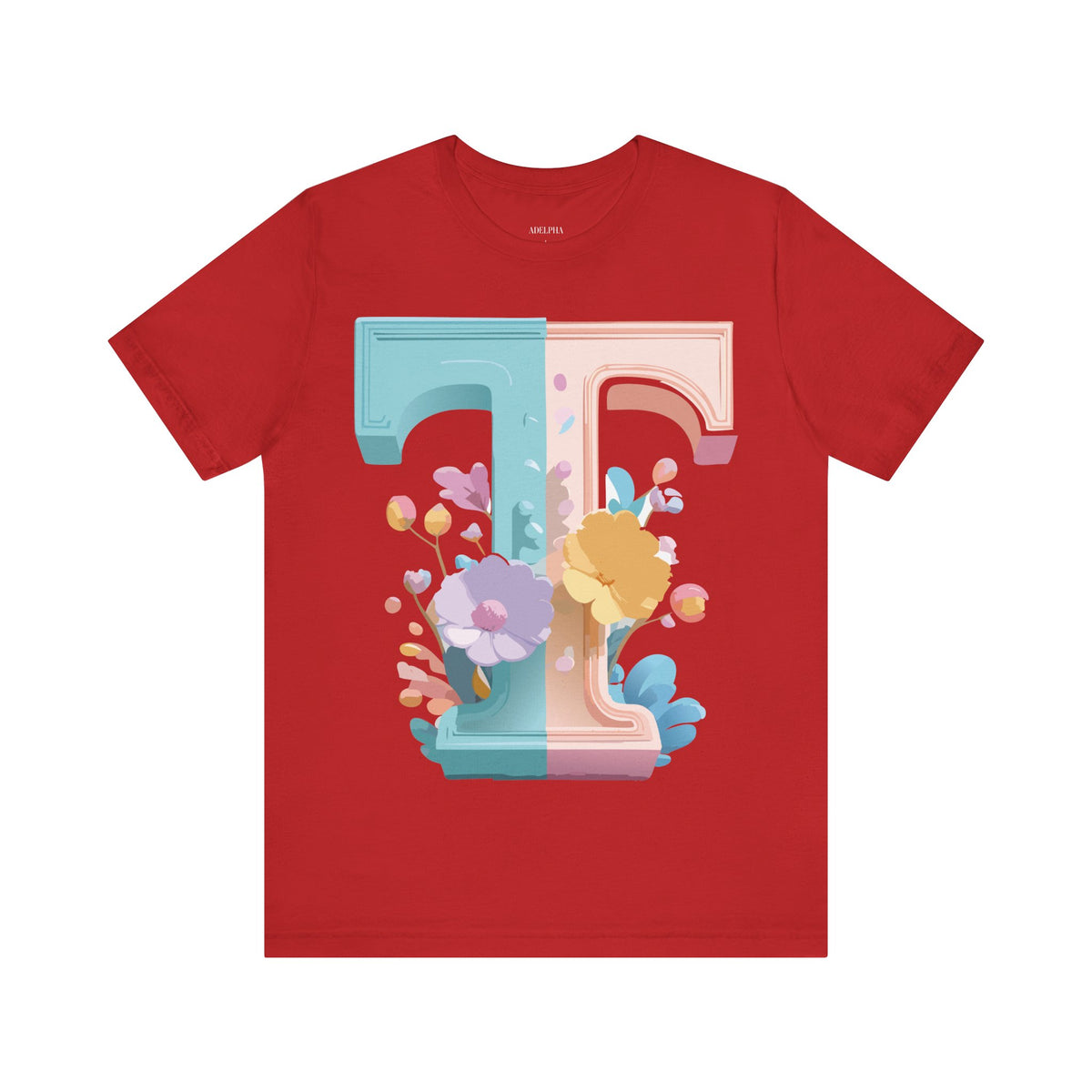 Letter T Graphic Unisex Cotton Bella+Canvas Tee with Art Letter Design