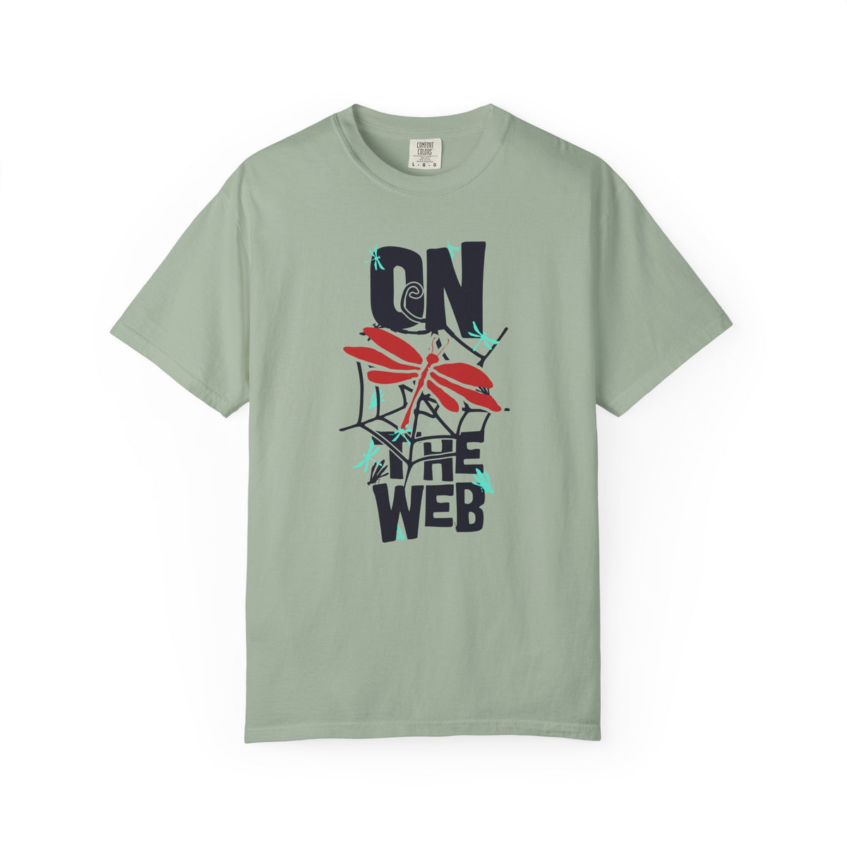 On the Web Spider Graphic Unisex Comfort Colors Garment-Dyed Heavyweight 100 Cotton Art Design T-Shirt w4
