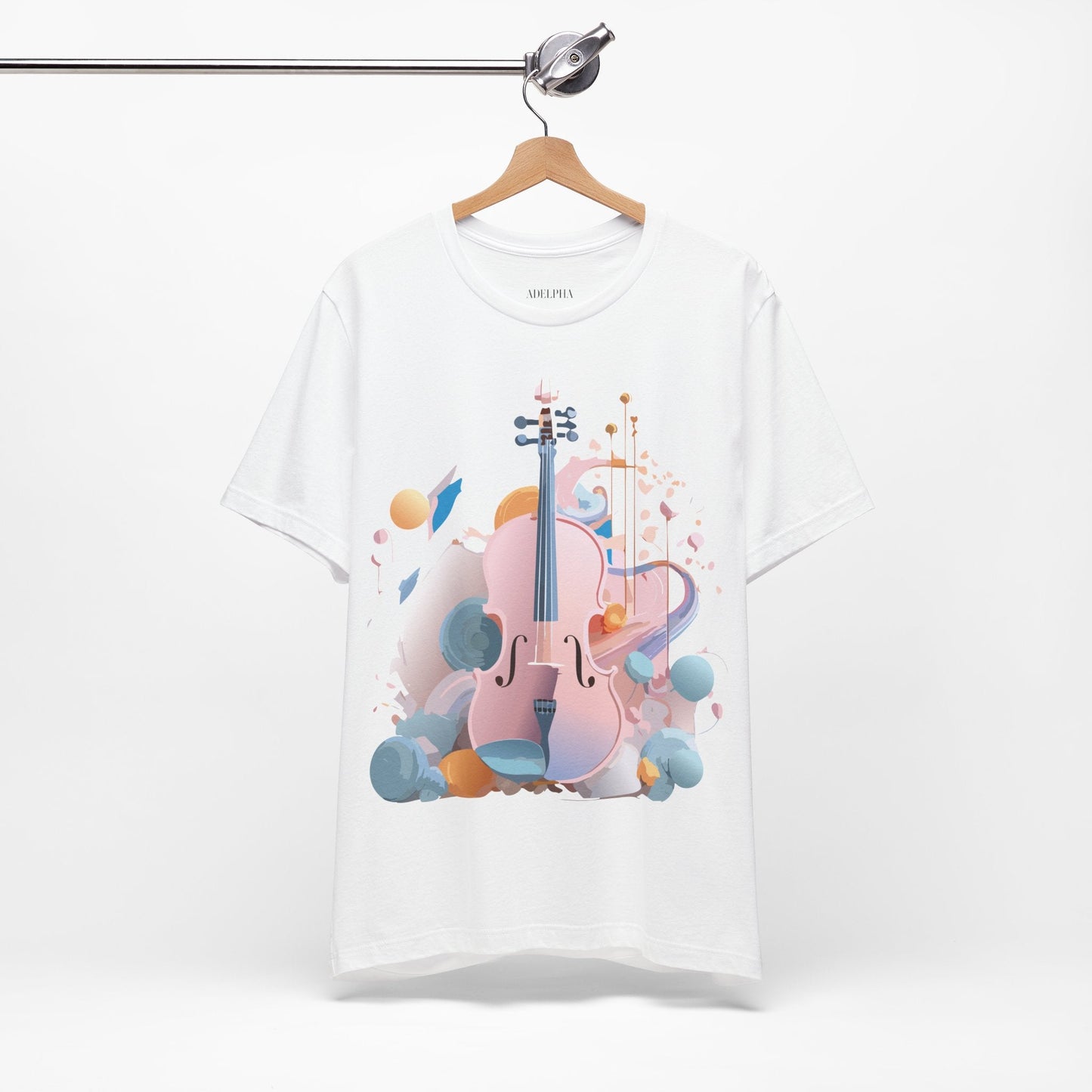 Music Graphic Unisex 100 Cotton Vintage Art with Musical Elements Tee 16