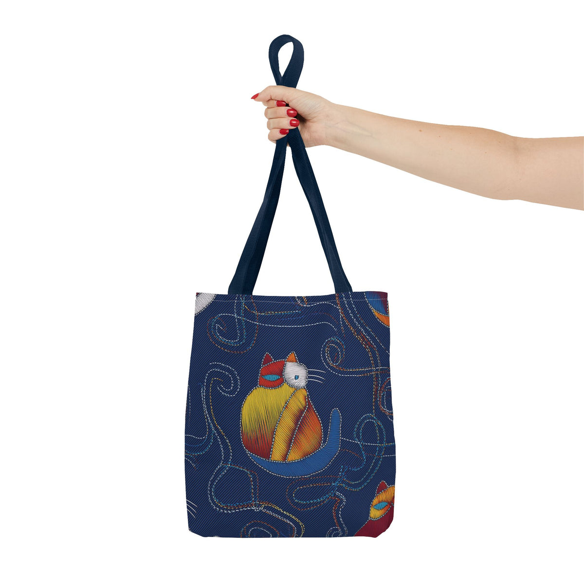 Denim Fabric Imitation Print Unisex Canvas Bag Poly Spun 3 Sizes Tote Bag 190-6