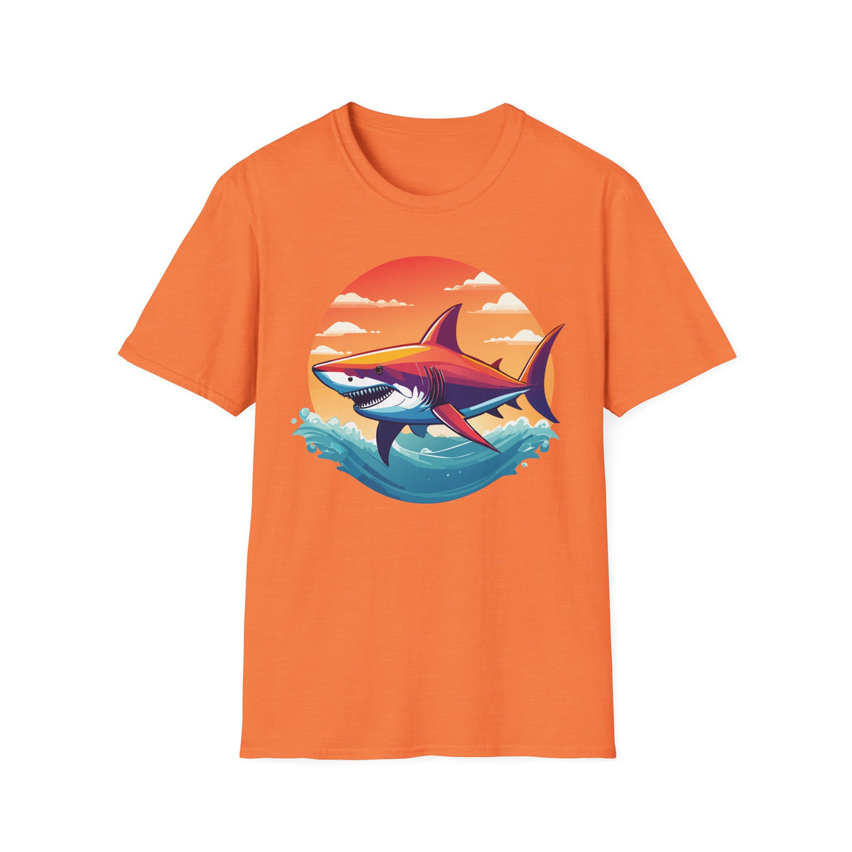 Sunset Shark T-Shirt | Retro Ocean Shark Illustration