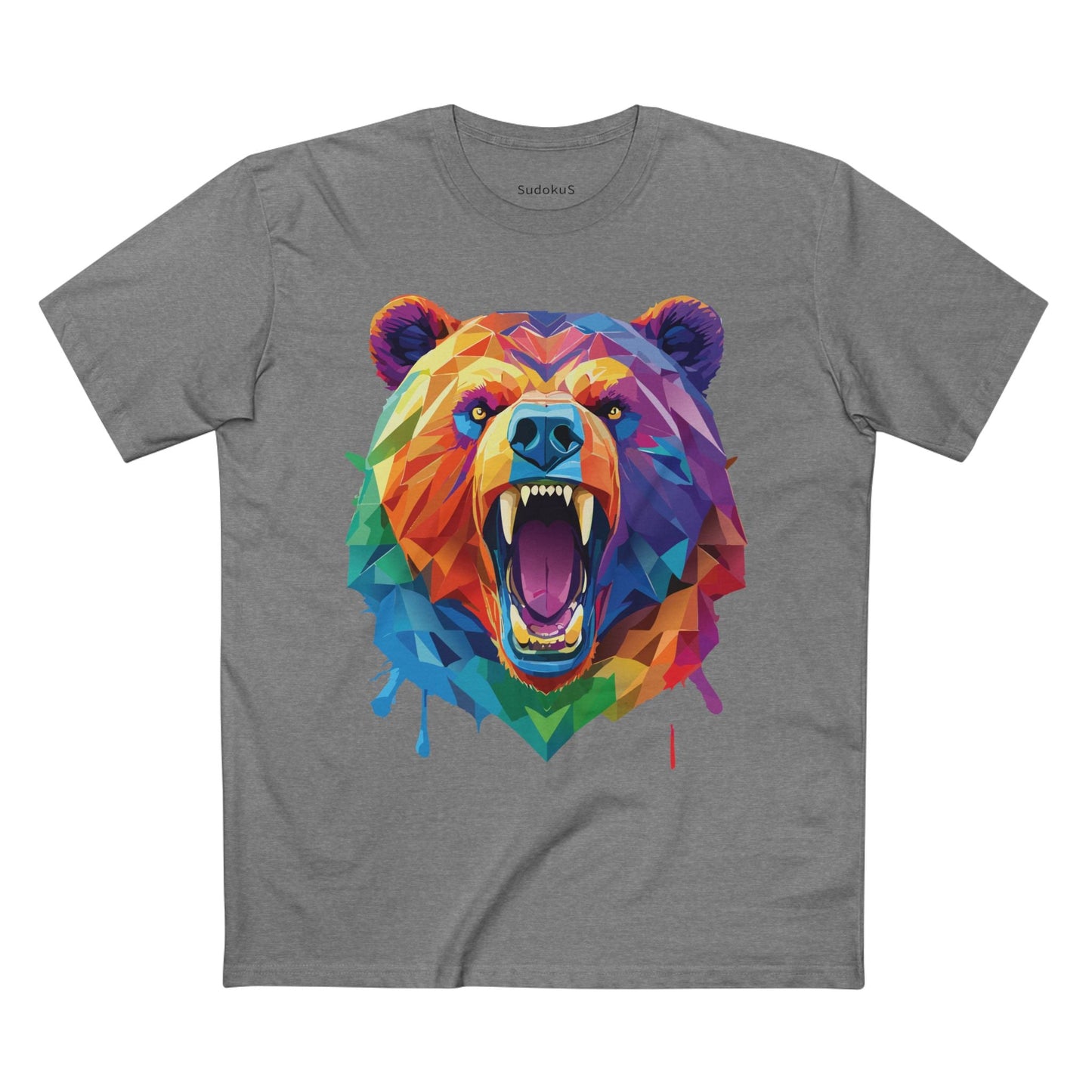 Bear Graphic Unisex 100 Cotton Staple Tee with Animal Design Artwork 20