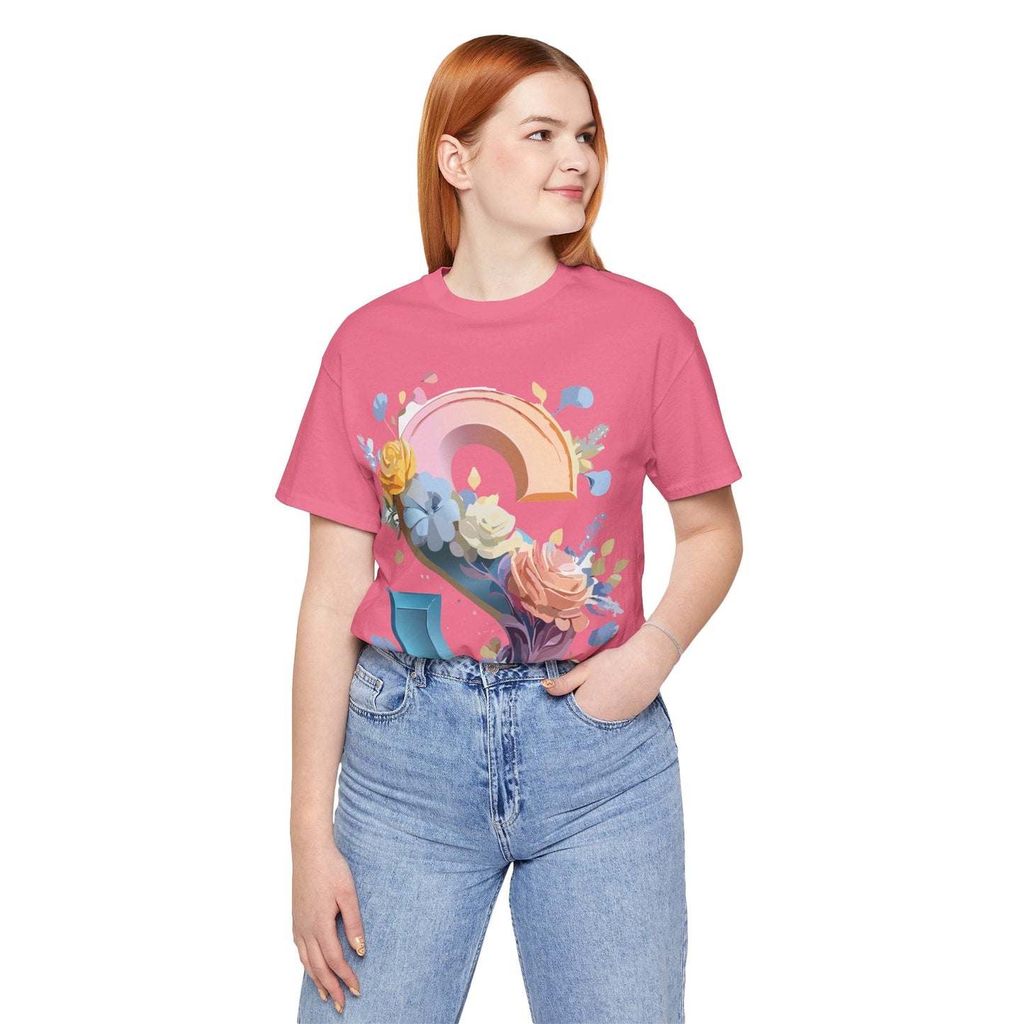 Letter S Graphic Tee Unisex Short Sleeve Shirt Adelpha Vintage Inspired Art Design