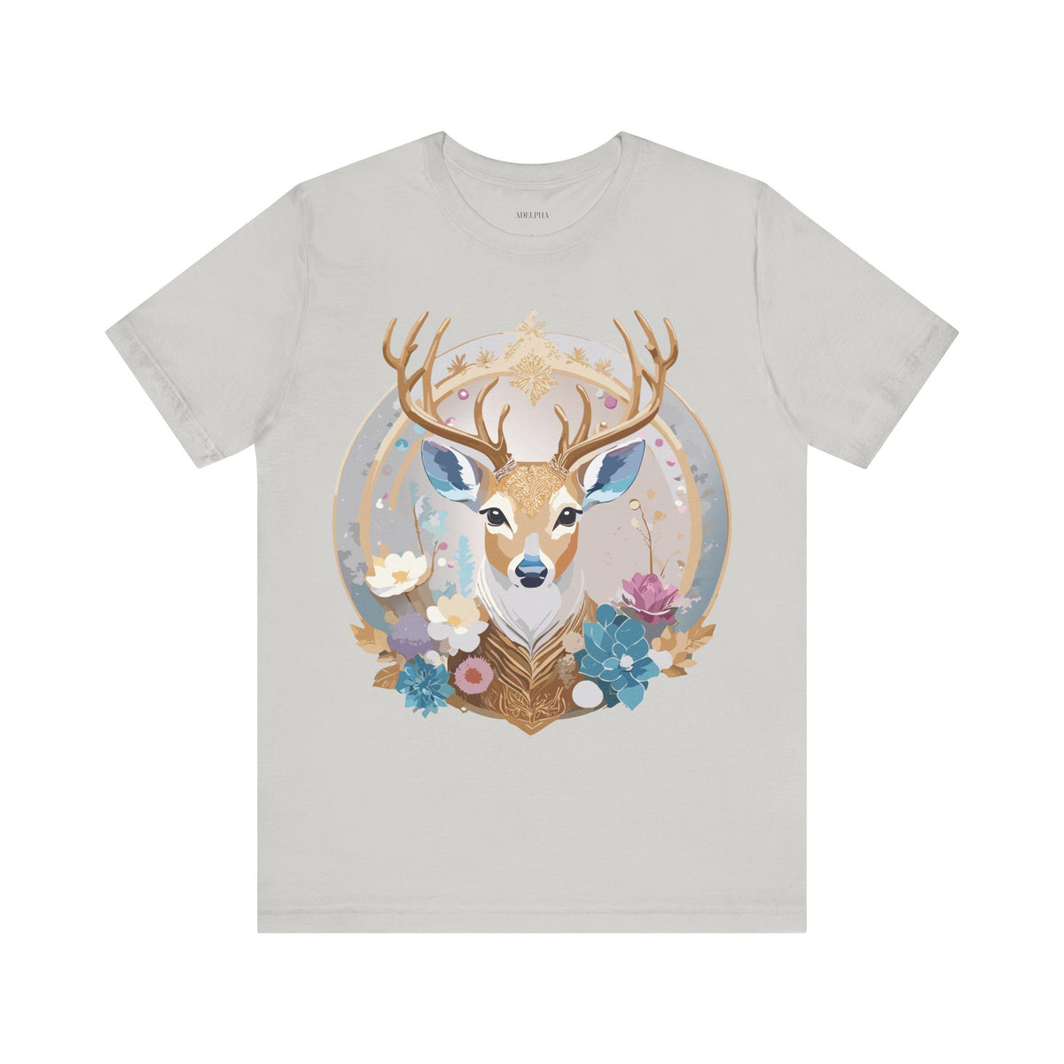 Medallion Graphic Unisex Cotton Bella+Canvas Tee with Floral Art Design m60
