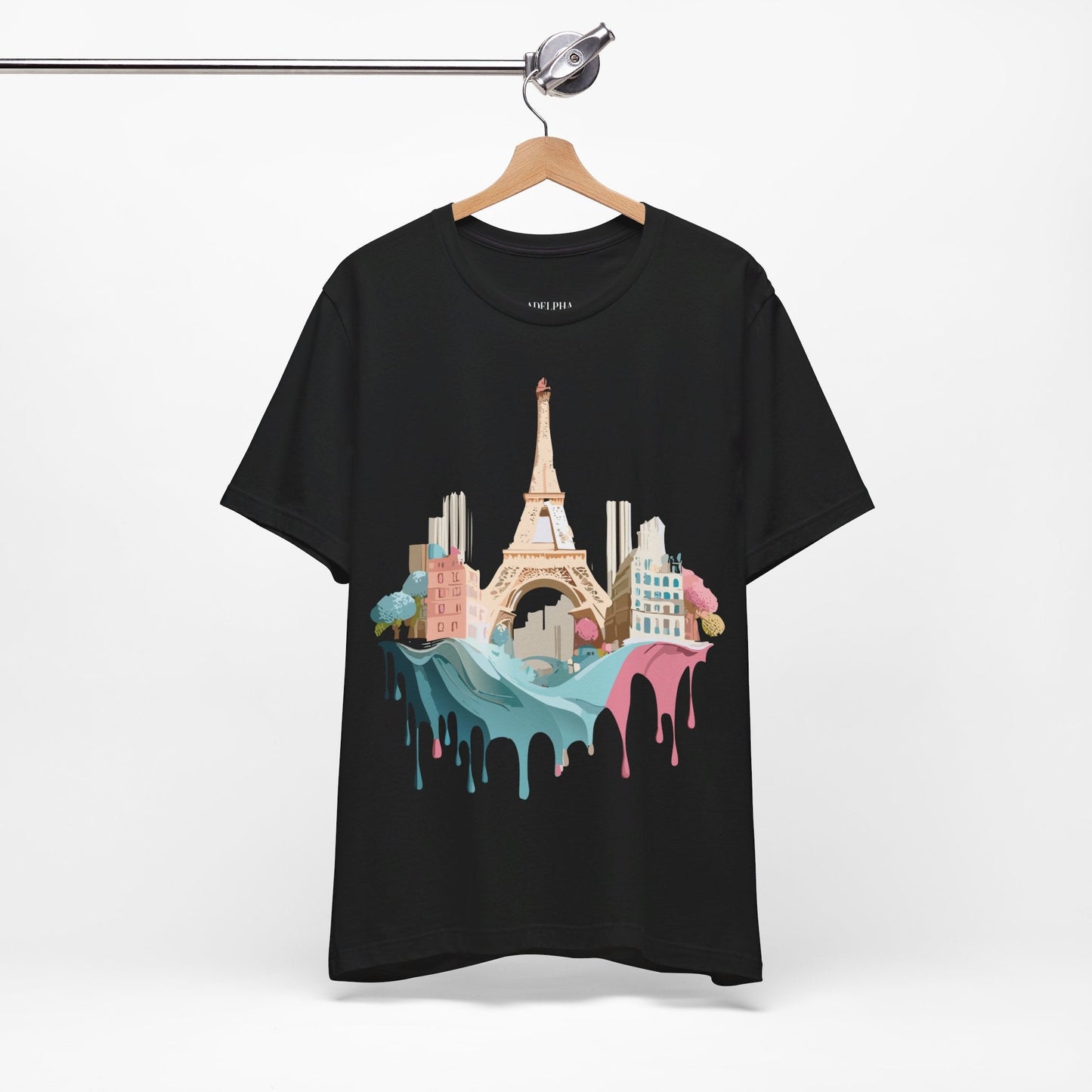Paris Tourist Graphic Tee Unisex Jersey Short Sleeve Art Design By Vintage Inspired