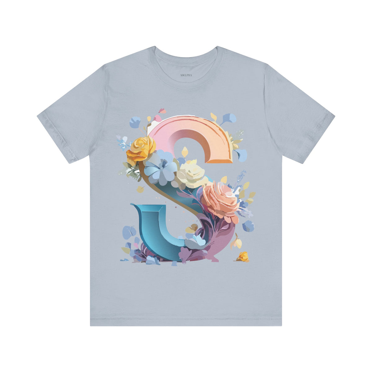 Letter S Graphic Unisex Cotton Bella+Canvas Tee with Art Letter Design