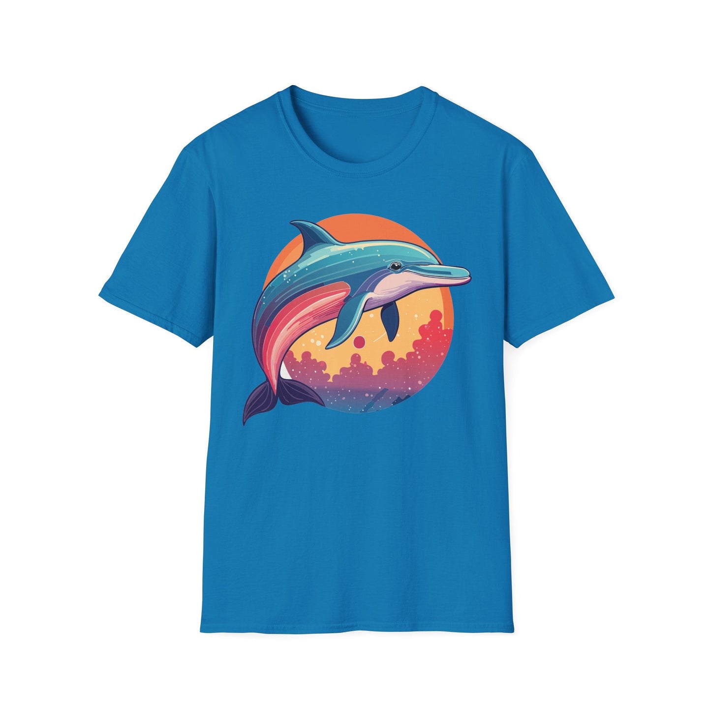 Dolphin Shirt For Unisex Adults Gildan Softstyle 64000 Ring Spun Cotton Tee Fish Tee