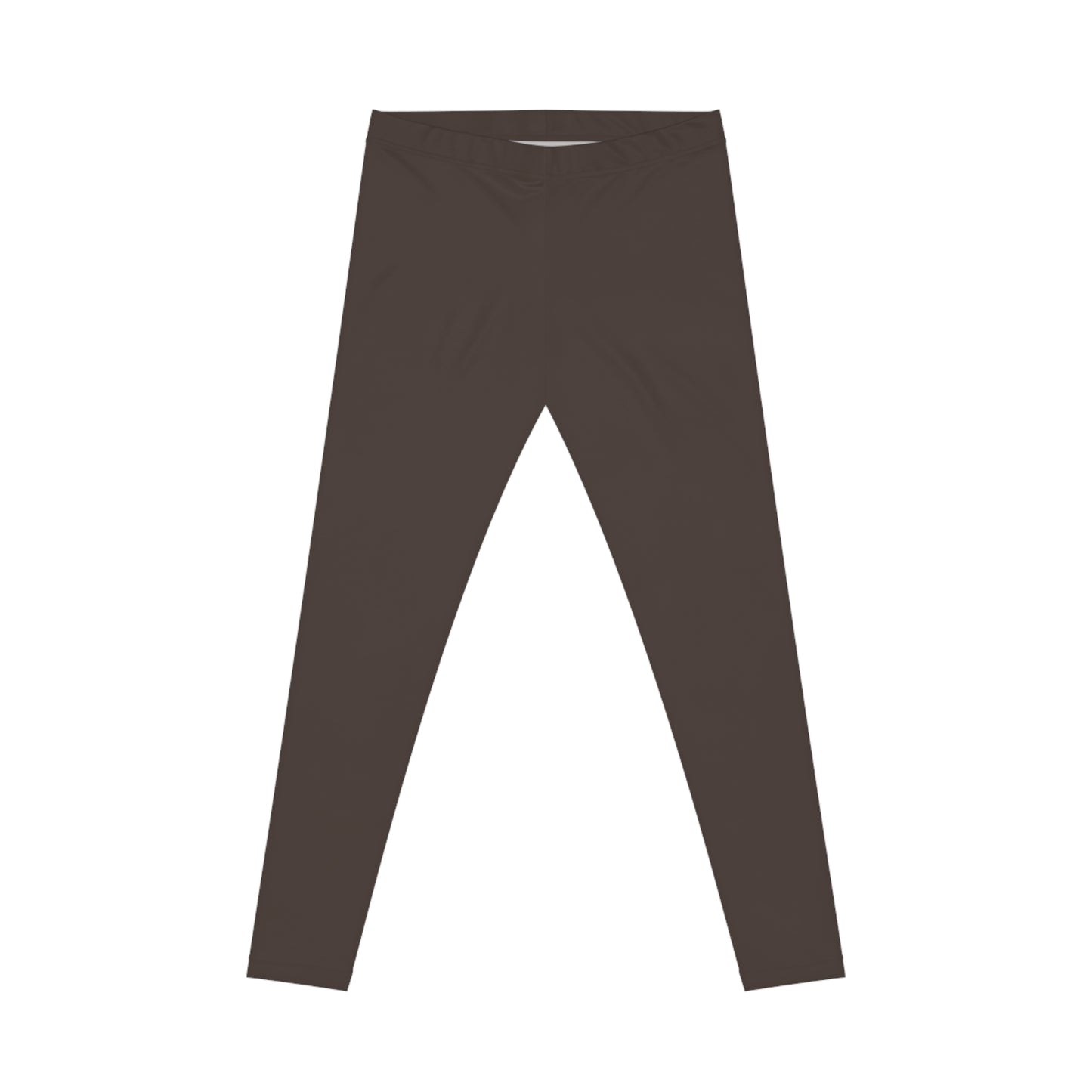 Deep Mocha Color Women's Poly-Span Casual Leggings XS-2XL