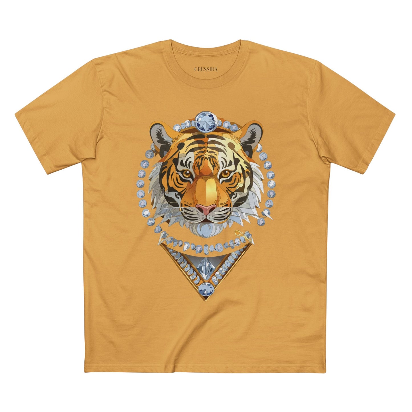 Tiger Graphic Unisex 100 Cotton Tee With Unique Animal Golden Medallion Art Design 5