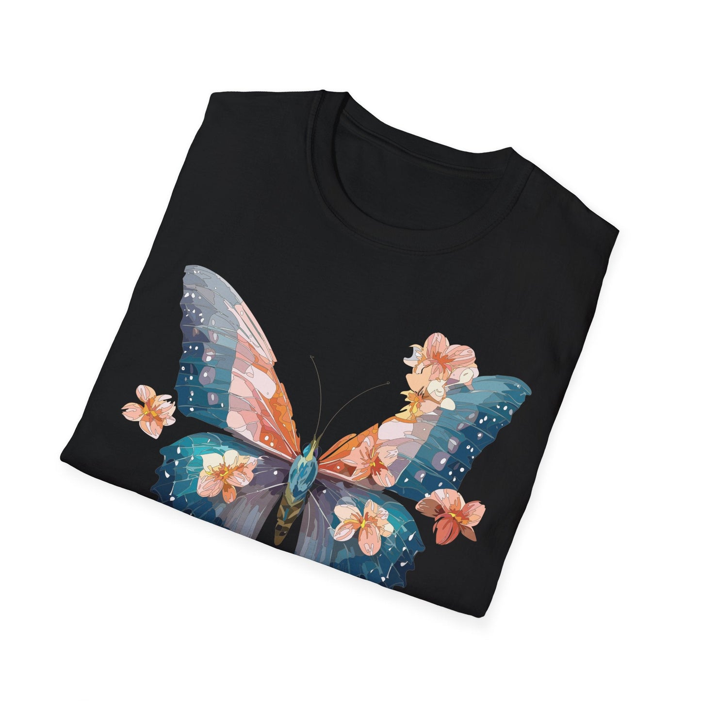 Butterfly Shirt Unisex T Shirt Monarch Print Gildan Softstyle 64000 Ring Spun Cotton Tee