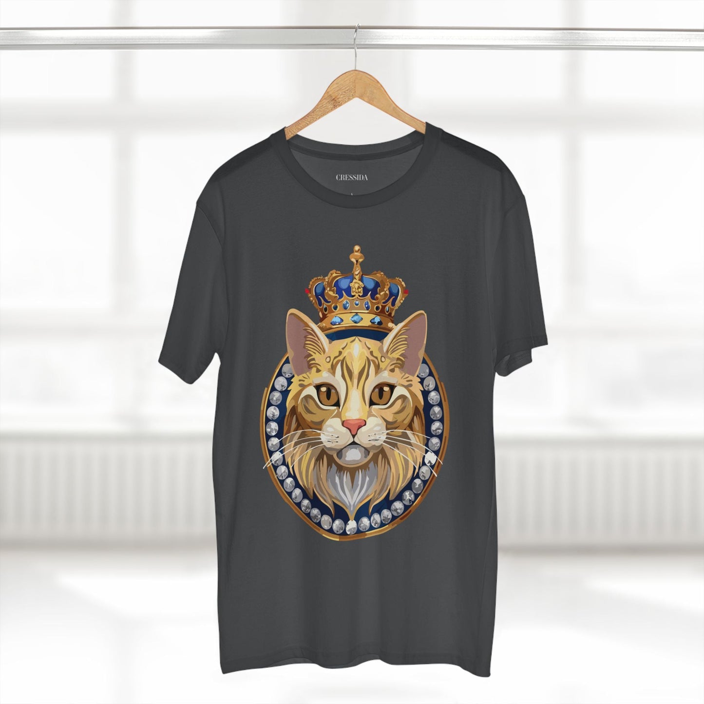 Cat Graphic Unisex 100 Cotton Tee With Unique Animal Golden Medallion Art Design 13