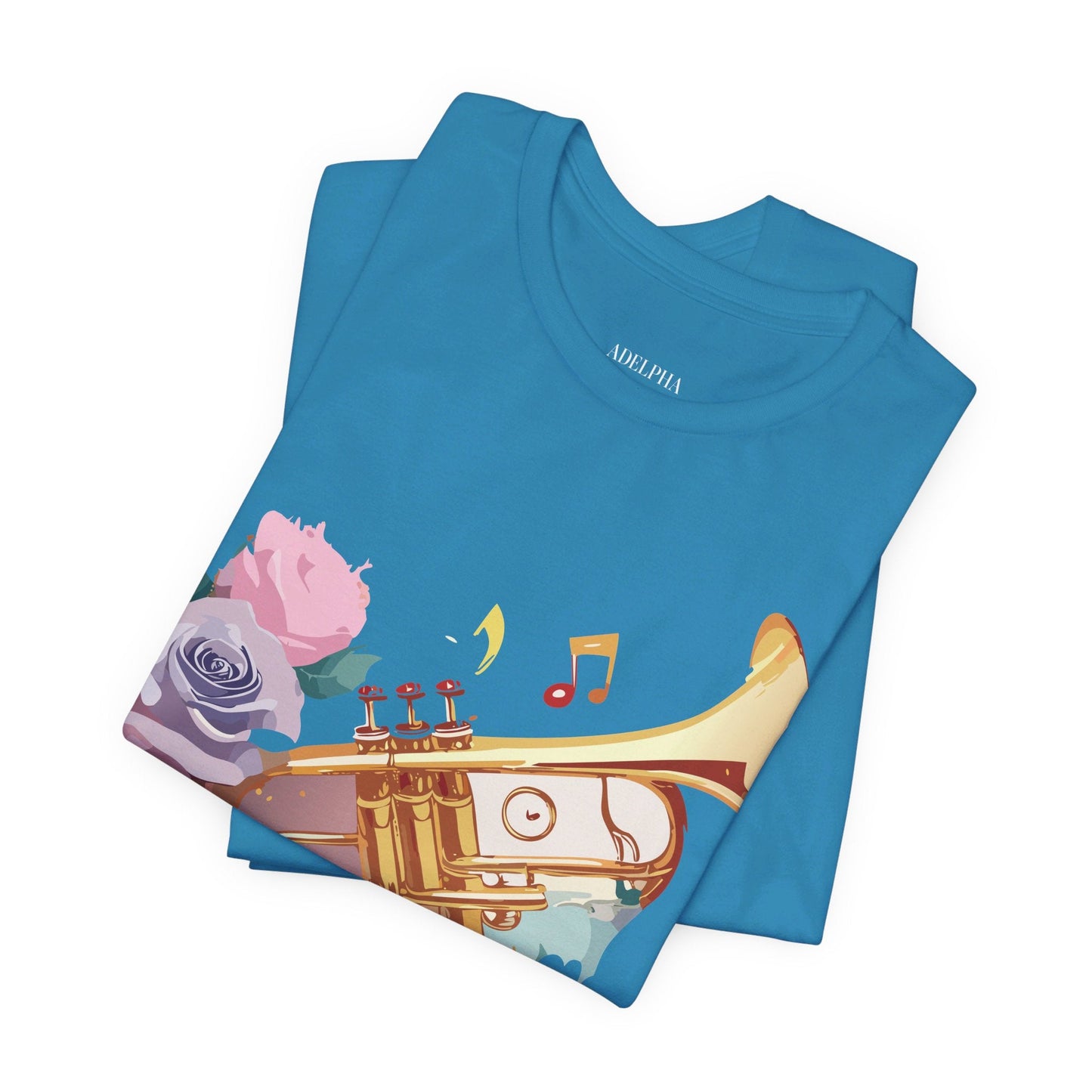 Music Graphic Unisex 100 Cotton Vintage Art with Musical Elements Tee 130