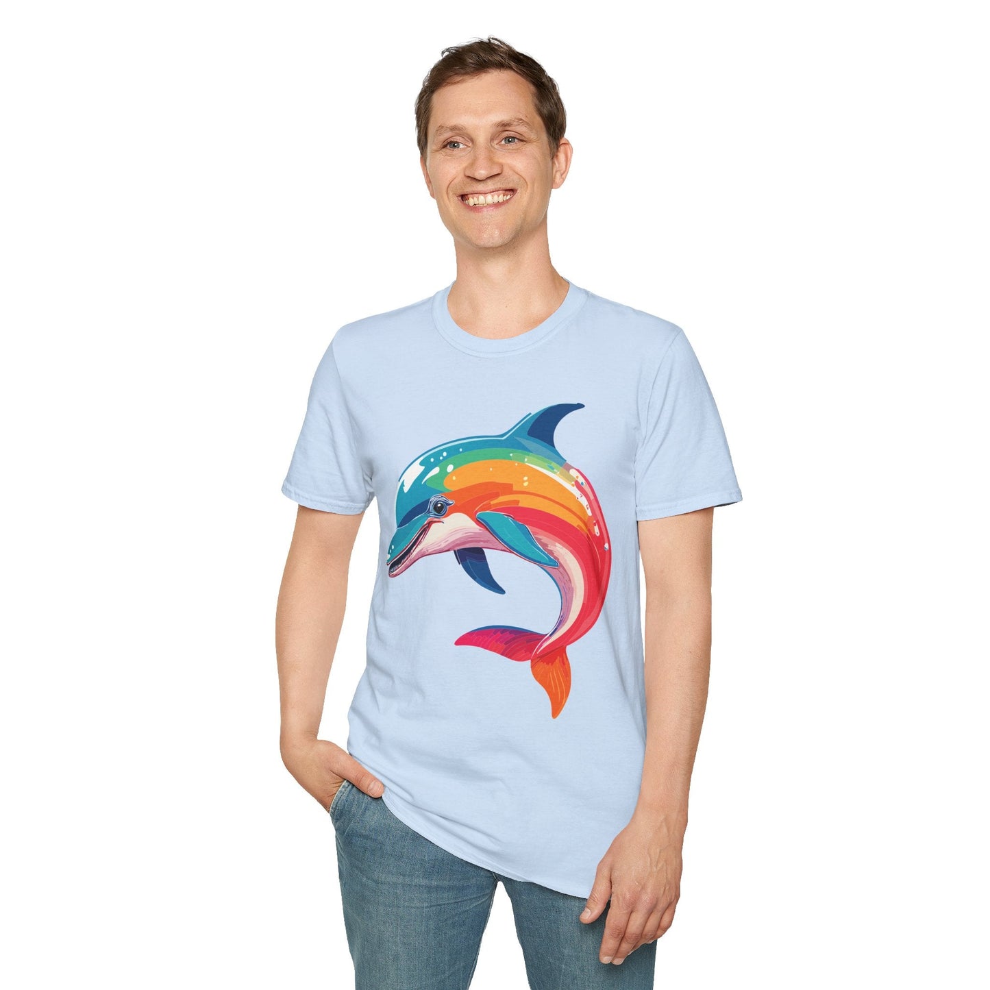 Dolphin Shirt For Unisex 100 Percent Ring Spun Cotton Gildan Softstyle 64000 Short Sleeve Tee
