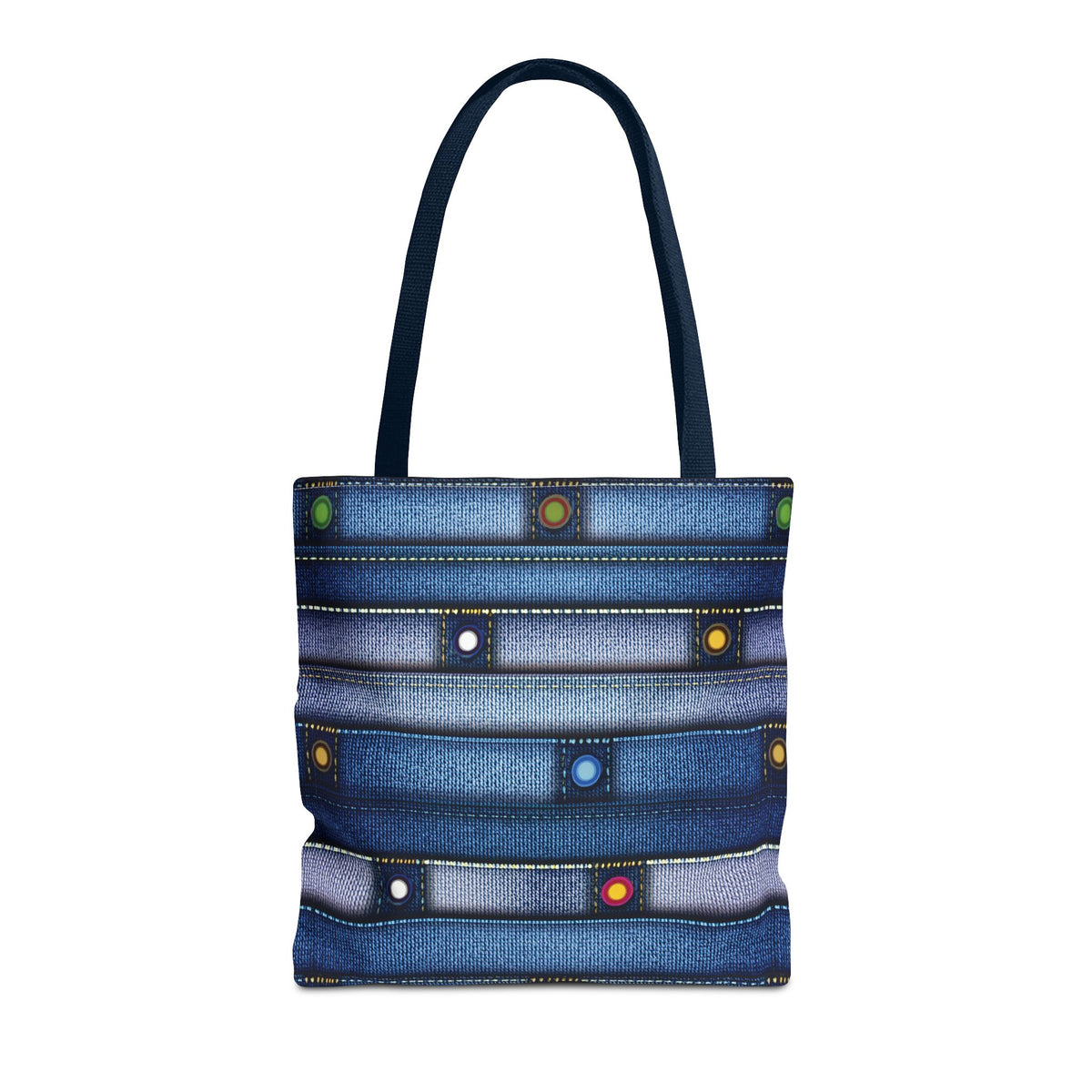 Denim Fabric Imitation Print Unisex Canvas Bag Poly Spun 3 Sizes Tote Bag 144