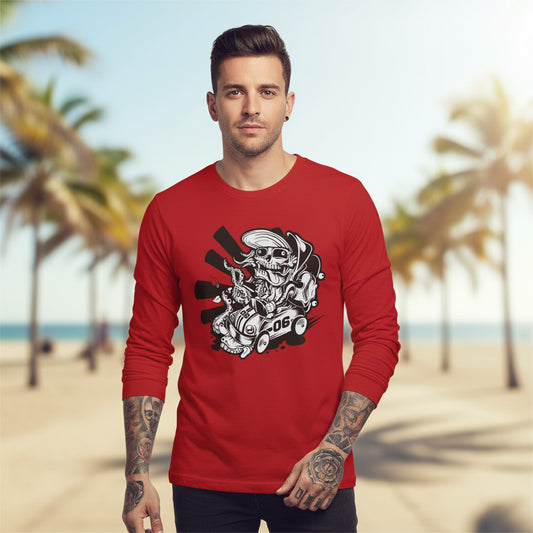Creepy3 Graphic Unisex Cotton Long Sleeve Bella+Canvas Tee with Art Design 154
