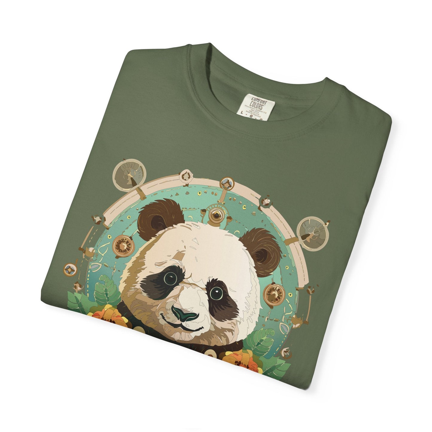Panda Portrait Graphic T-Shirt Unisex Cotton Floral Animal Art Tee p3