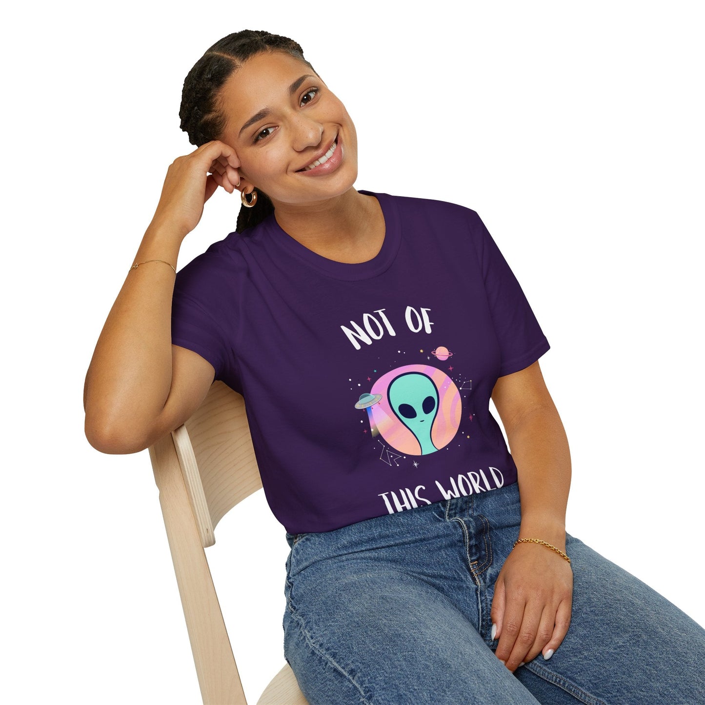 Alien Graphic TShirt  Not Of This World Cute Pastel UFO Tee
