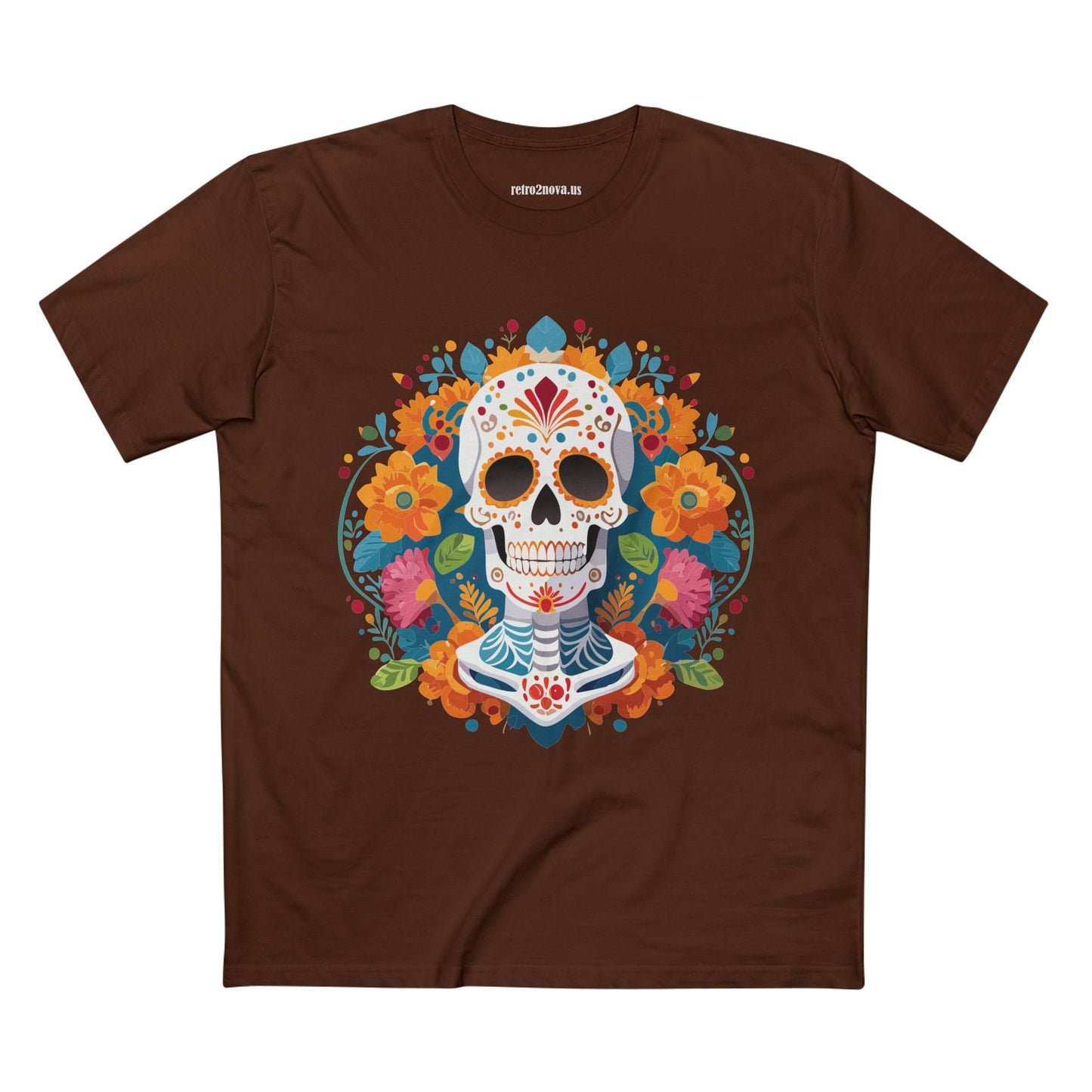 Skull Shirt Unisex Skeleton Tee Premium Cotton Staple With Original Art Design Retro2Nova