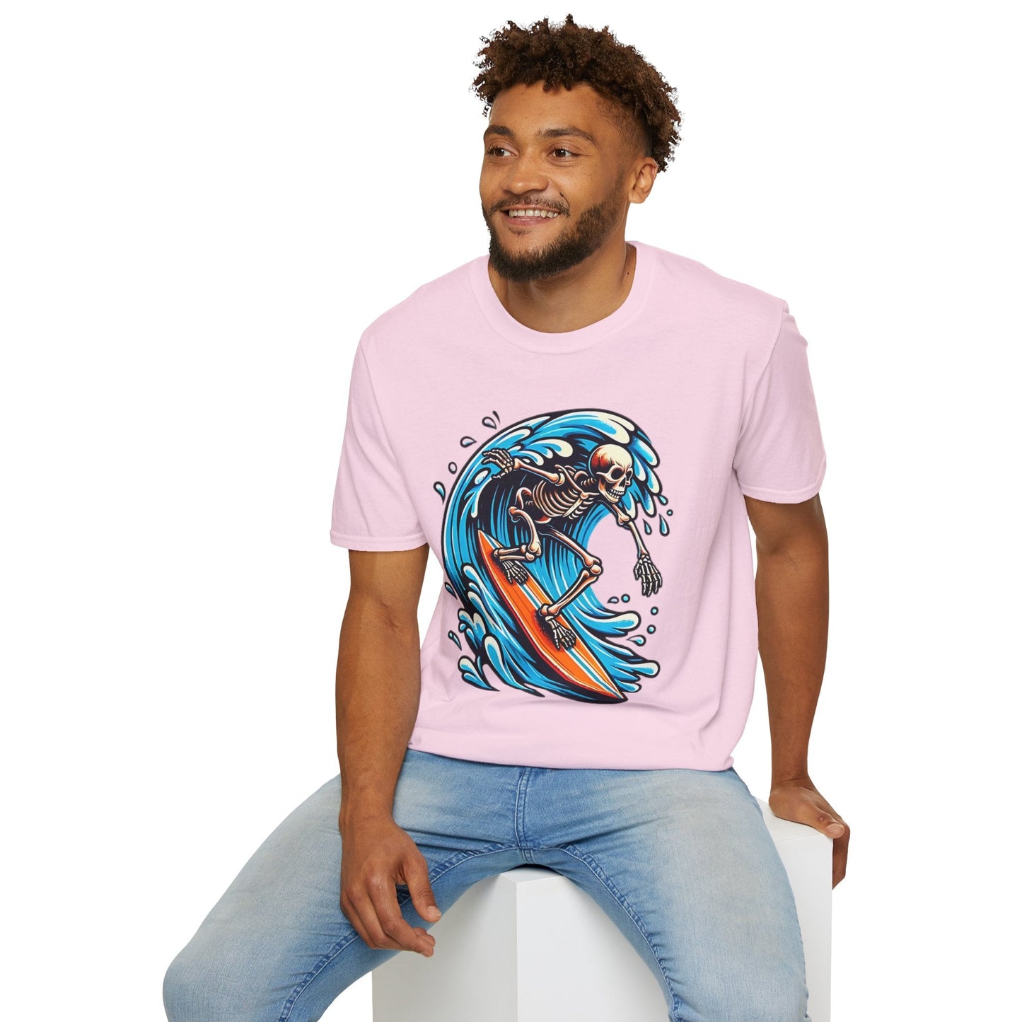 Skull Tee Shirt With Skeleton Art Design Unisex Gildan Softstyle 64000 Ring Spun Cotton Tee