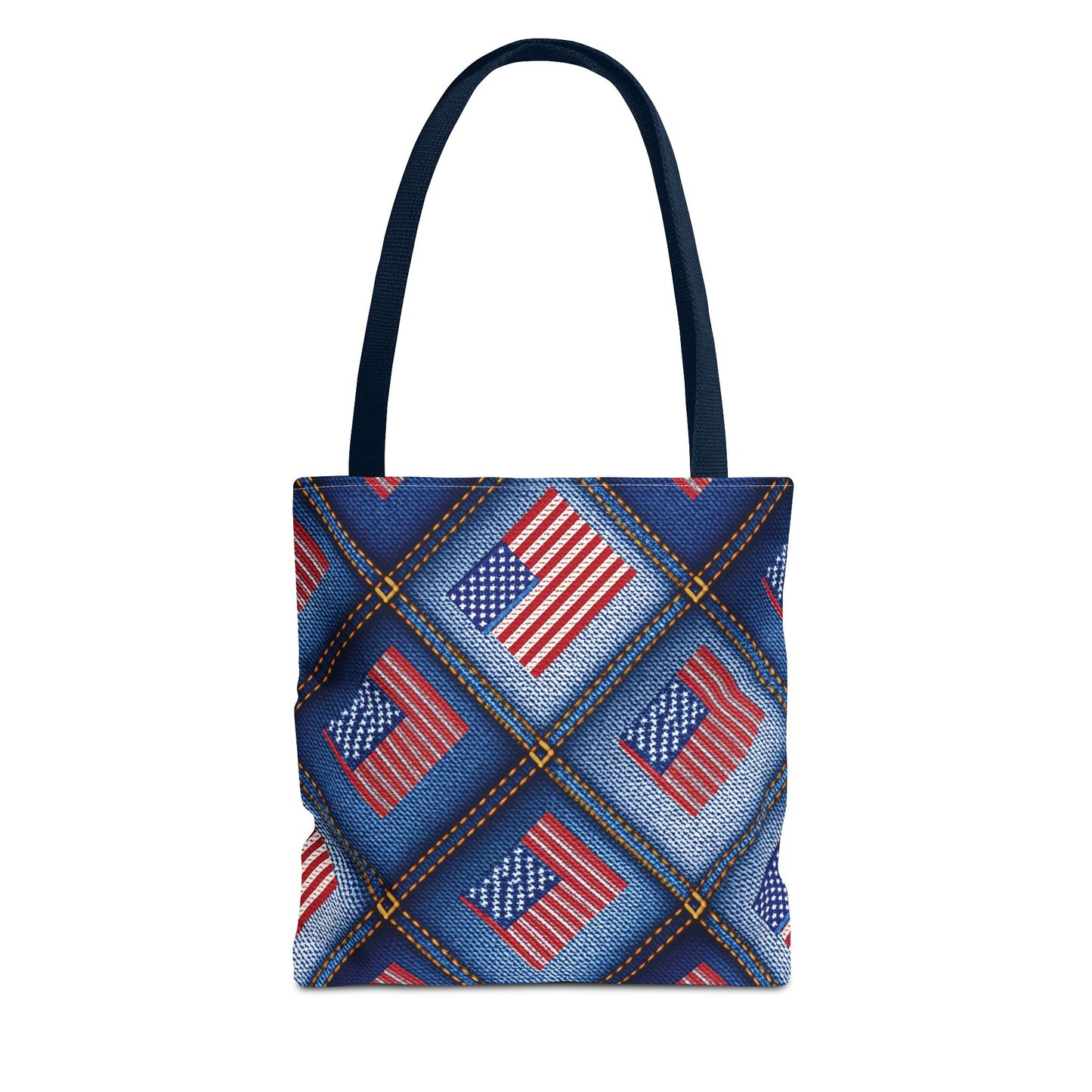 4th of July Graphic Denim Fabric Imitation Print Unisex Canvas Bag Poly Spun 3 Sizes Tote Bag 200-21