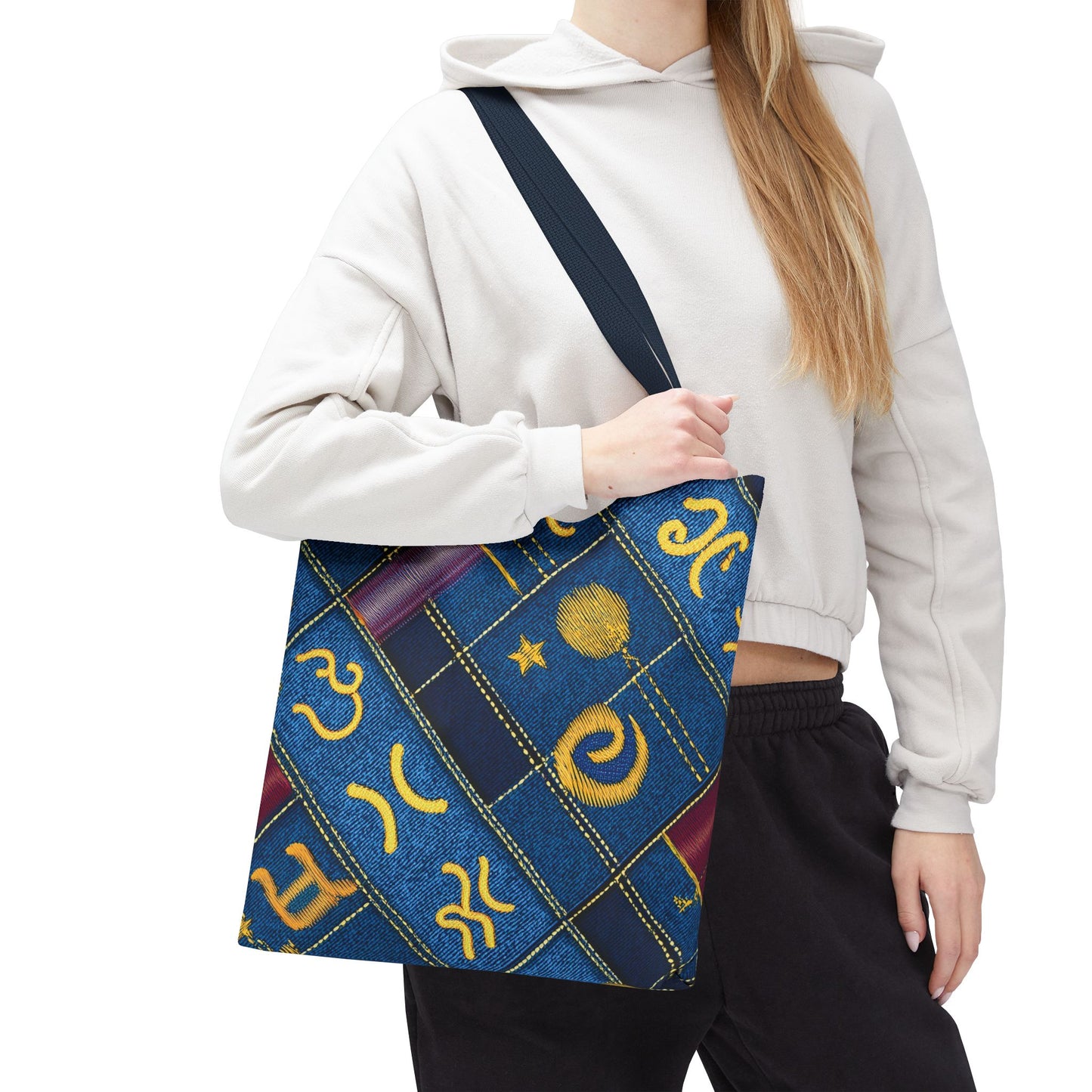 Denim Fabric Imitation Print Unisex Canvas Bag Poly Spun 3 Sizes Tote Bag 184
