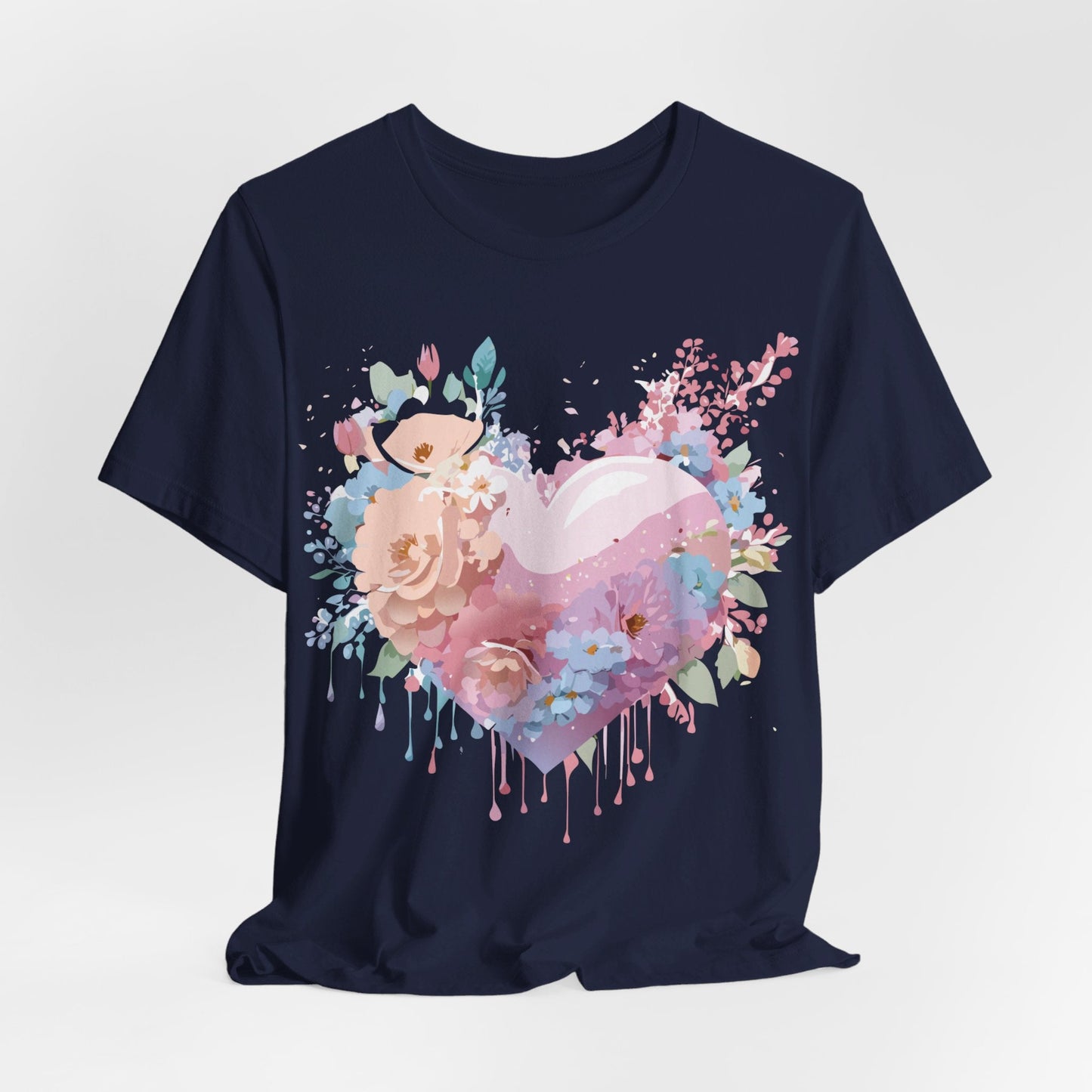 Valentine Day Graphic Unisex 100 Cotton Vintage Artwork with Love and Flower Design Tee 28