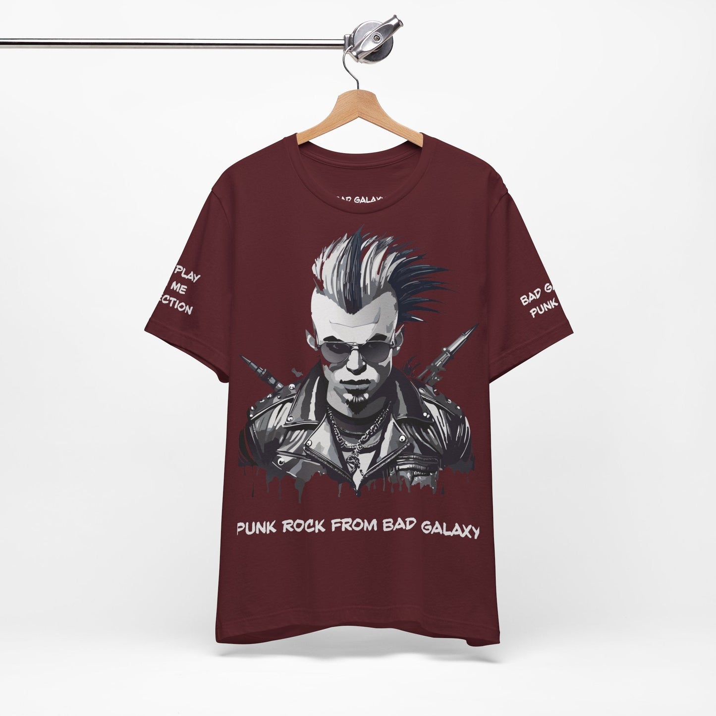 Punk Rock Tee Shirt 100 Percent Cotton Made To Order From Bad Galaxy Eco Friendly Inks USA