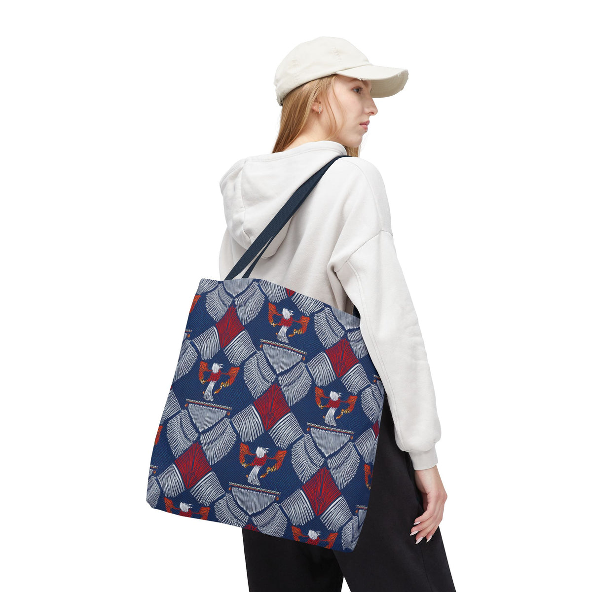 4th of July Graphic Denim Fabric Imitation Print Unisex Canvas Bag Poly Spun 3 Sizes Tote Bag 200-3