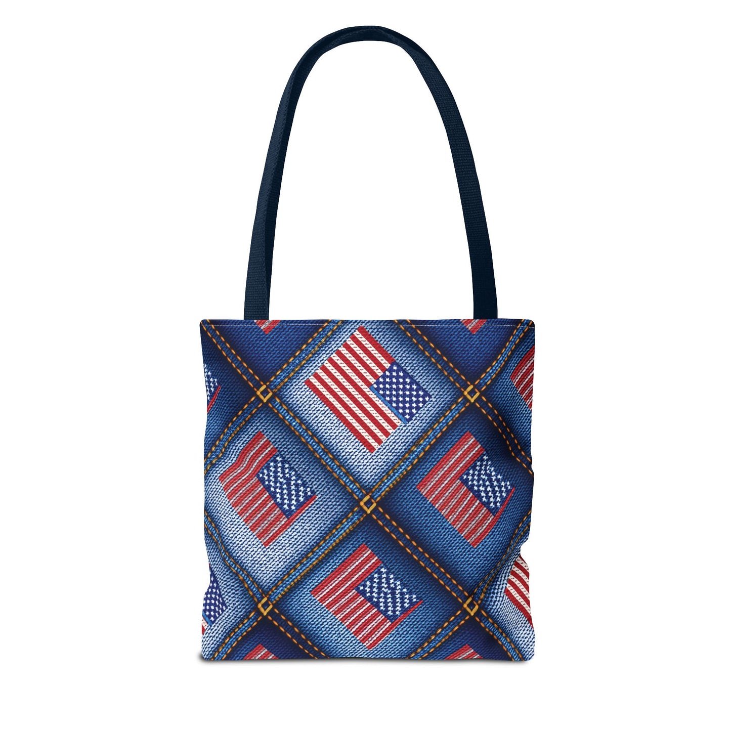 4th of July Graphic Denim Fabric Imitation Print Unisex Canvas Bag Poly Spun 3 Sizes Tote Bag 200-21