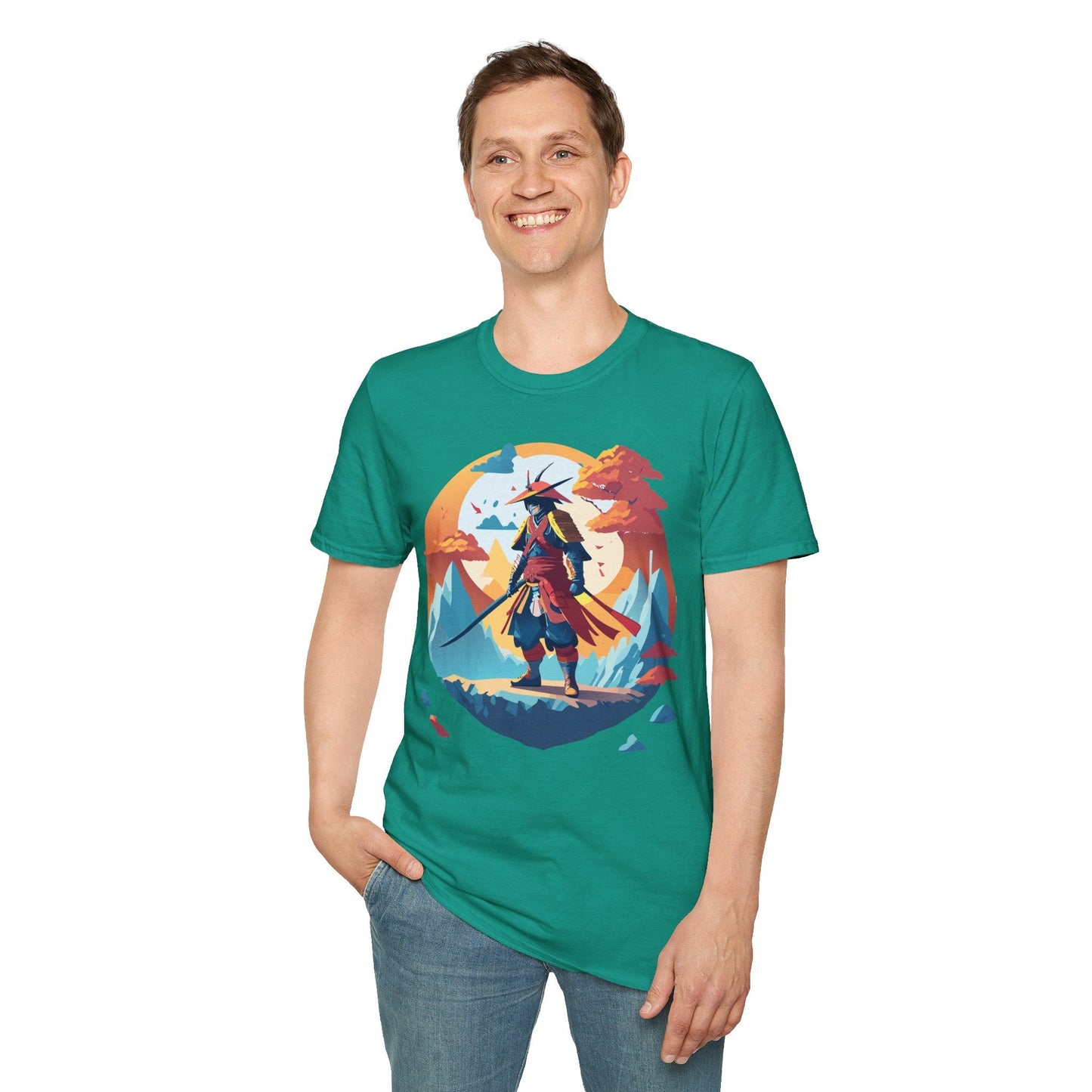 Samurai Shirt Unisex Tee Gildan Softstyle 64000 100 Percent Ring Spun Cotton Lightweight