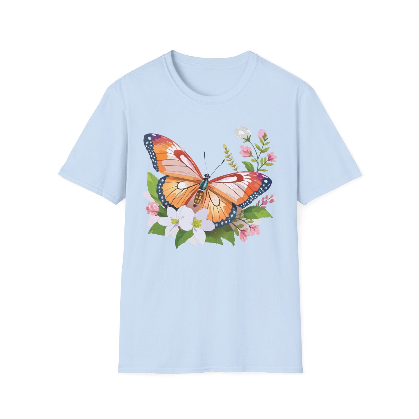 Butterfly Shirt Unisex T Shirt Gildan 64000 Softstyle 100 Percent Ring Spun Cotton