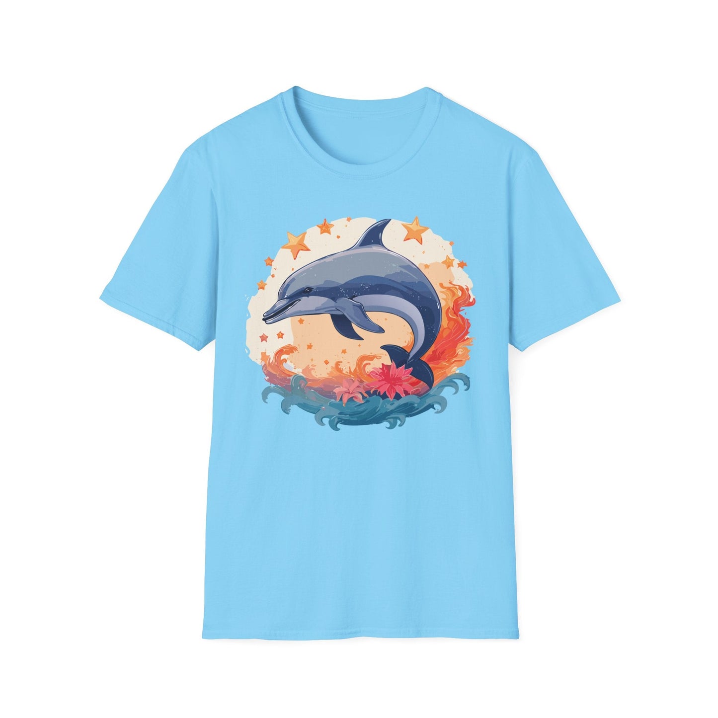 Dolphin Shirt Unisex Tee Gildan Softstyle 64000 100 Percent Ring Spun Cotton Comfort Wear