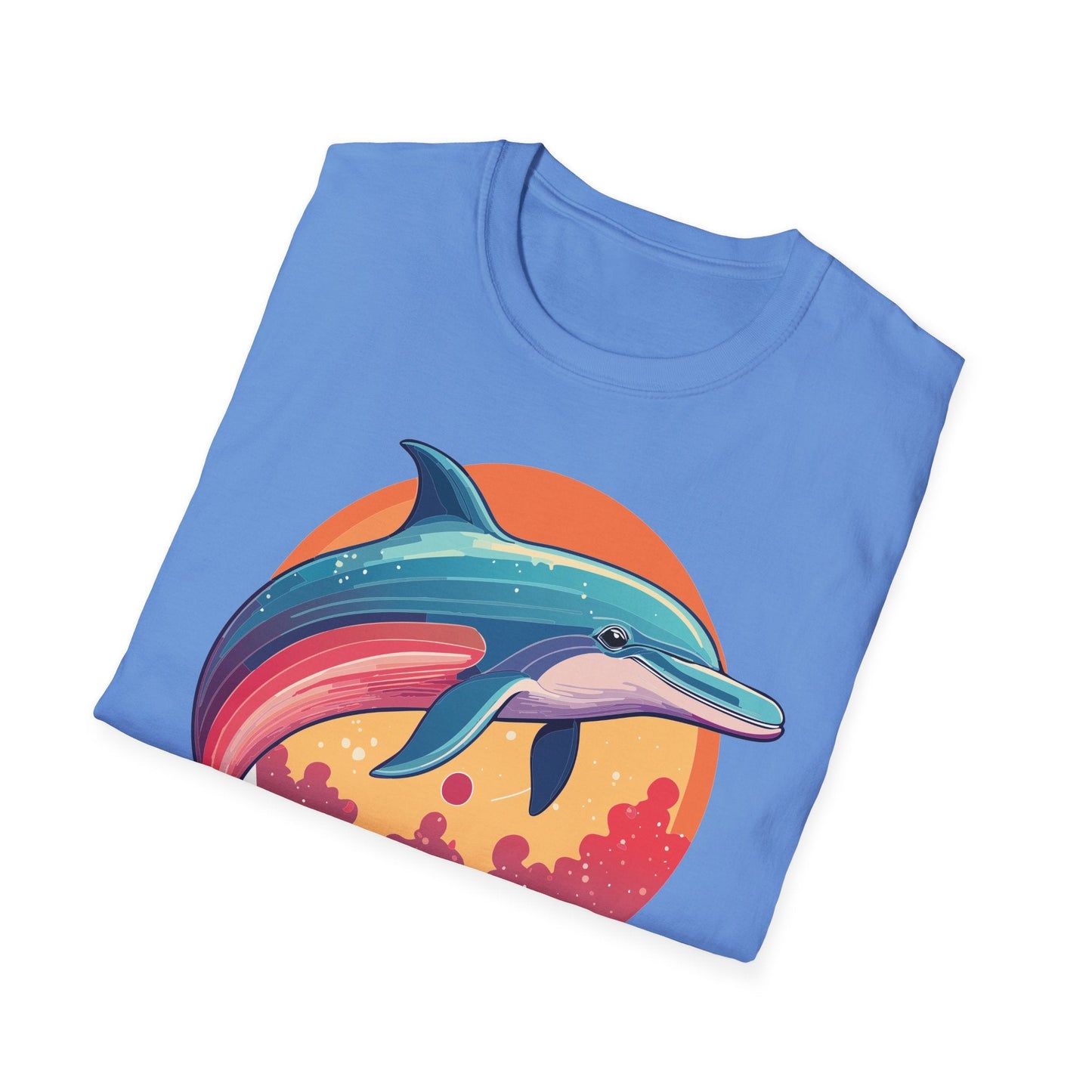 Dolphin Shirt For Unisex Adults Gildan Softstyle 64000 Ring Spun Cotton Tee Fish Tee