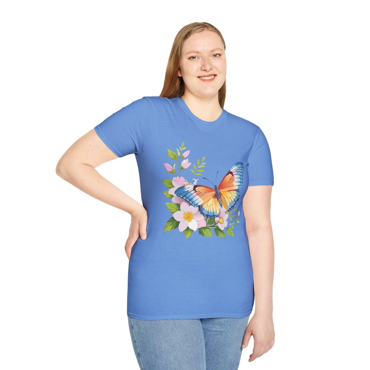 Butterfly T Shirt Unisex Monarch Design Gildan Softstyle 64000 Ring Spun Cotton Tee