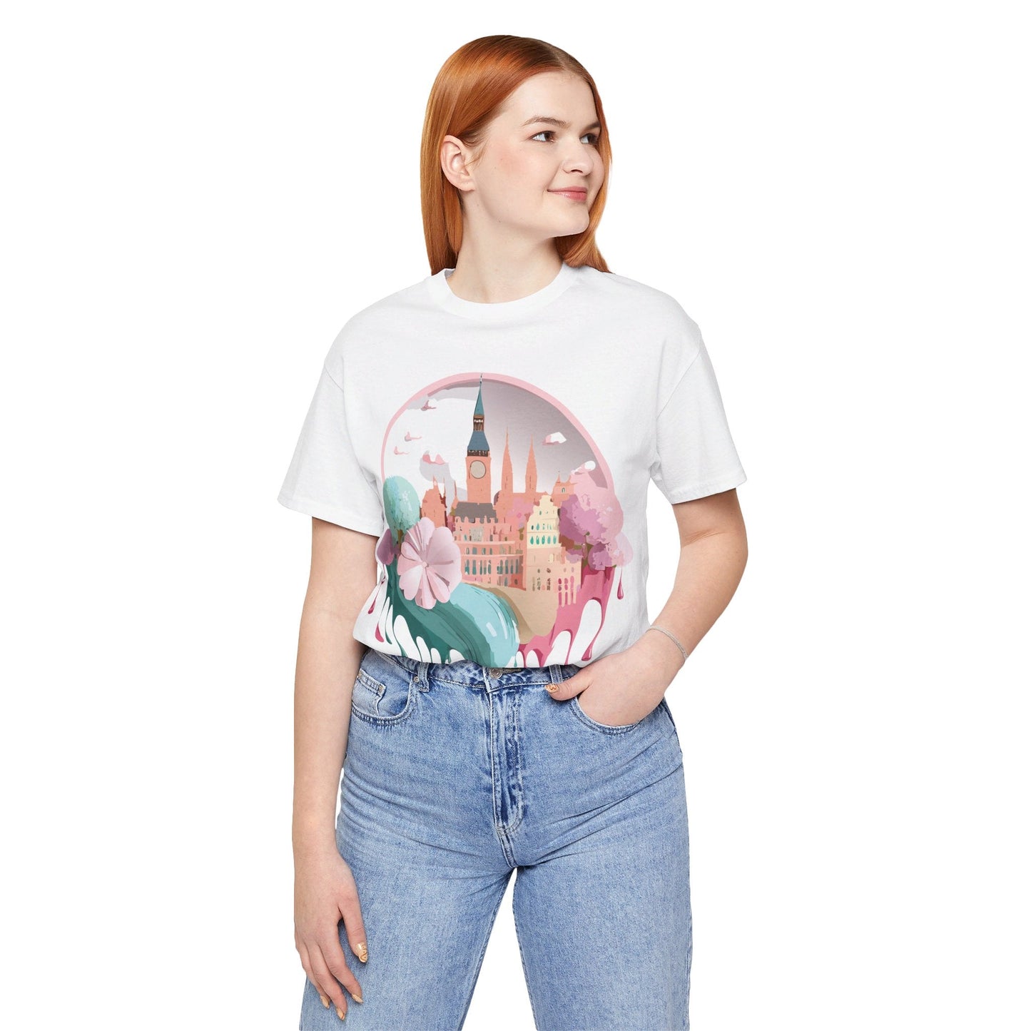 Prague Tourist Shirt Unisex Graphic Tee Featuring Vintage Inspired Art By Adelpha