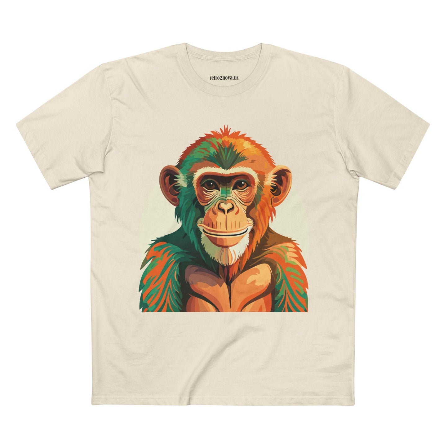 Unisex Monkey Shirt Premium Cotton Tee With Original Art Design From Retro2Nova Comfortable Everyday Wear Art Collection