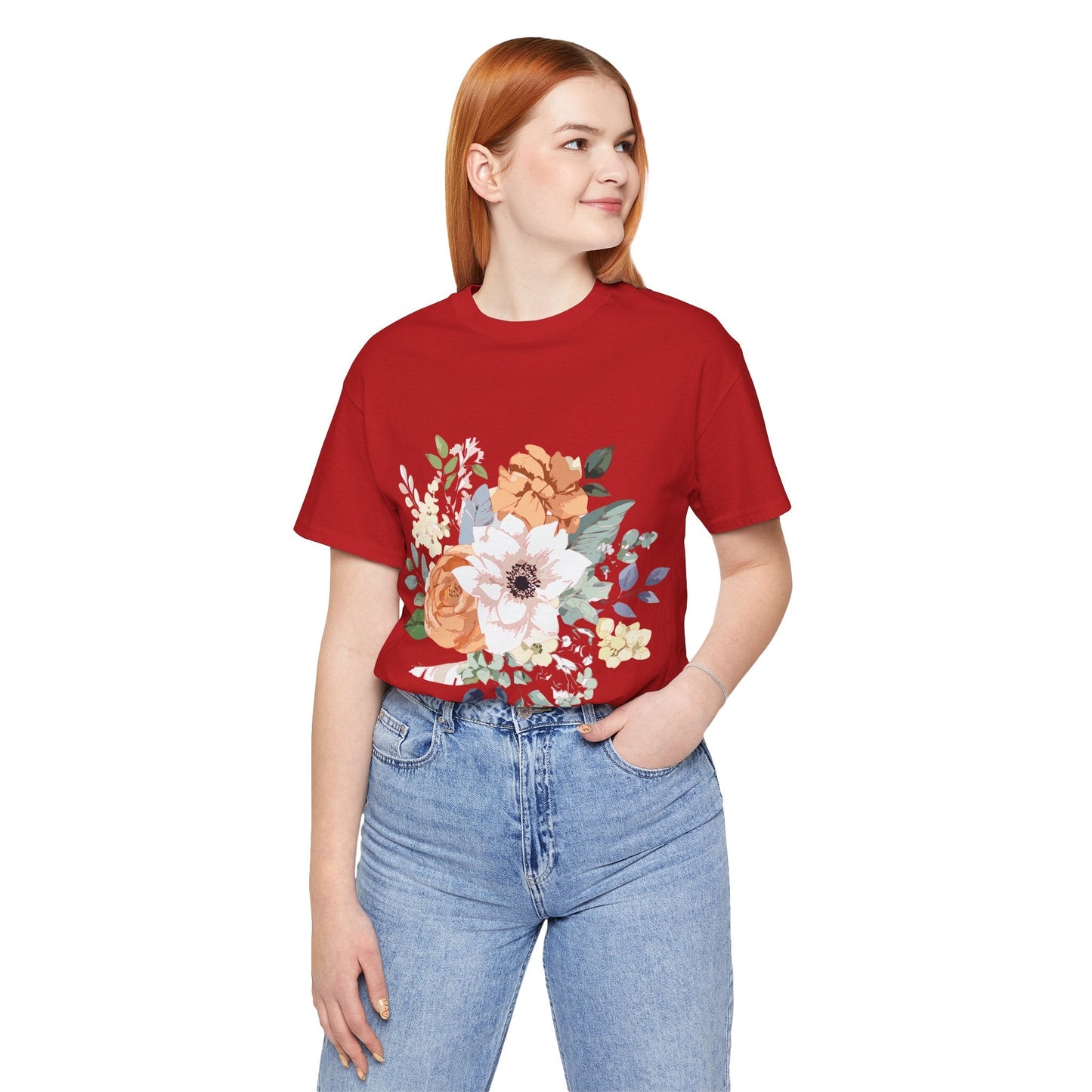 Unisex Floral Shirt Jersey Short Sleeve Tee Lightweight Breathable Flowers Collection Retro2Nova