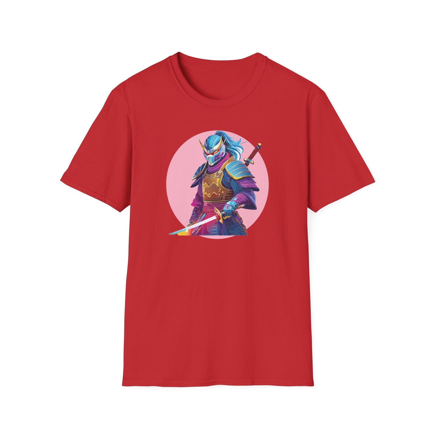 Samurai Themed Unisex Softstyle Tee Shirt Gildan 64000 100 Percent Ring Spun Cotton