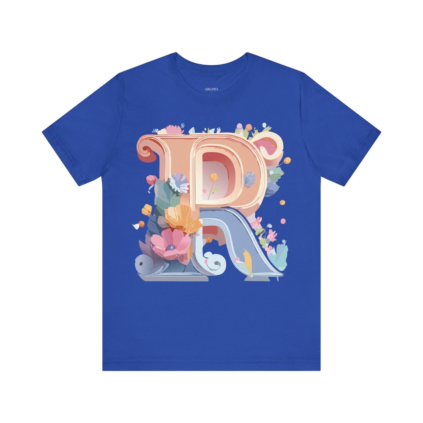 Letter R Shirt Unisex Graphic Tee Premium Cotton Vintage Inspired Art By Adelpha Short Sleeve