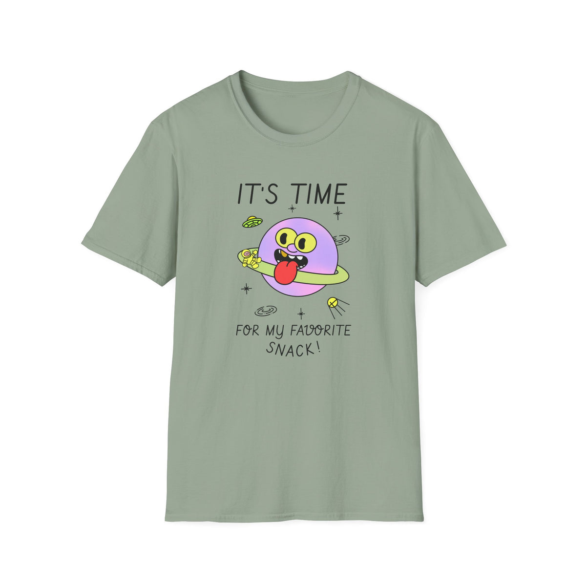 Snack Time Alien Cute Space Graphic Tee Gildan Unisex 100 Cotton Tee Shirt r103