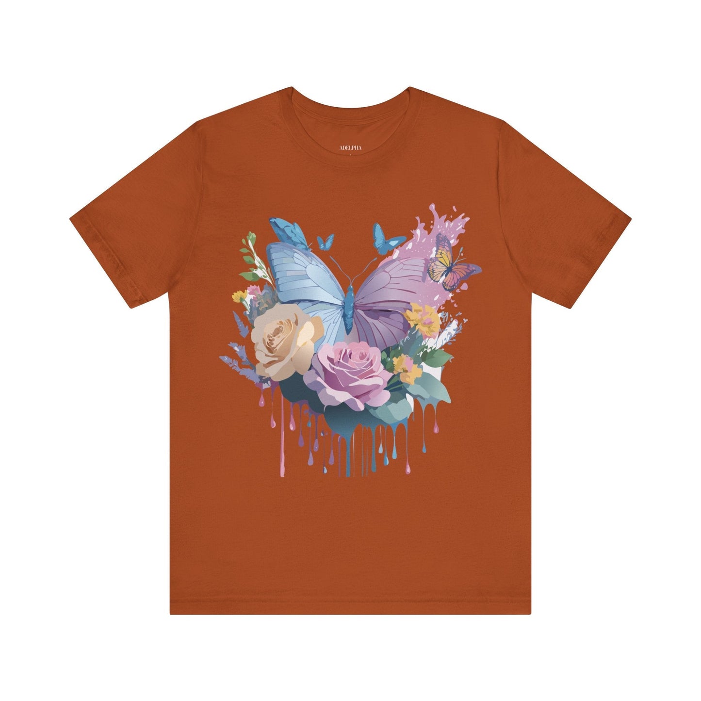 Butterfly Graphic Tee Unisex Vintage Art Design Adelpha Short Sleeve