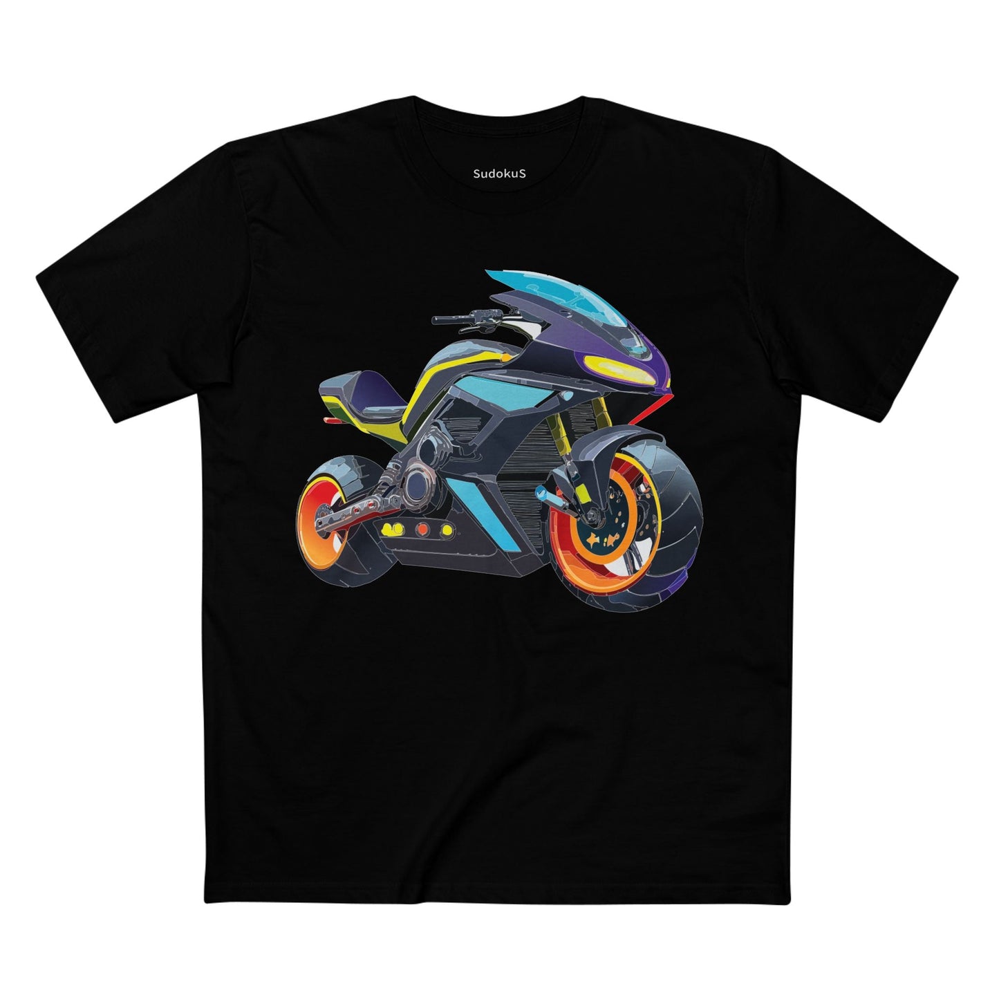Moto Bike Graphic Unisex 100 Cotton Staple Tee 27
