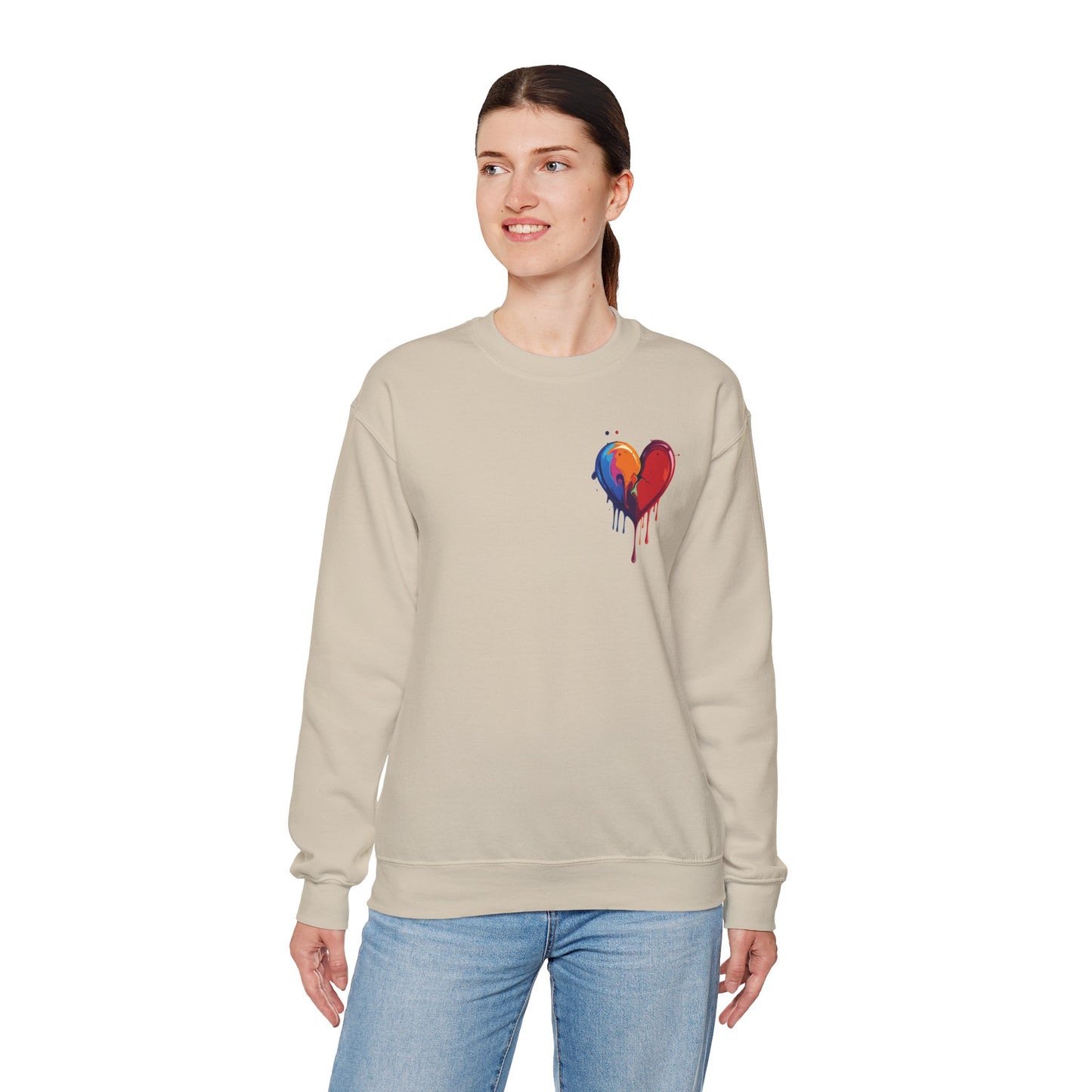 Small Bleeding Heart Sweatshirt, Small Heart Sweatshirt, Valentine's Day Sweatshirt, Heart Sweatshirt 117