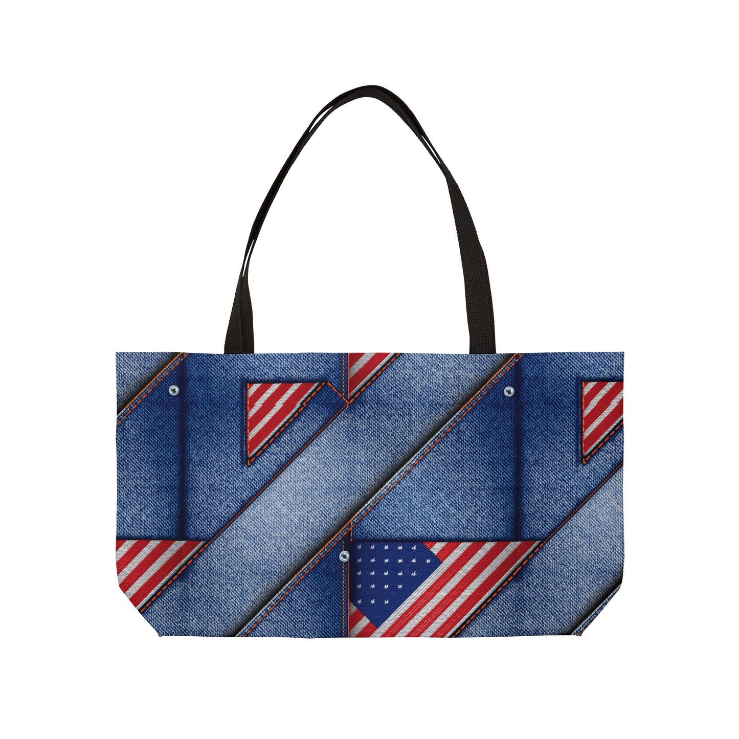 4th of July Denim Print Yoga Bag High-Quality 100% Spun Poly 24x13 Canvas Bag 75