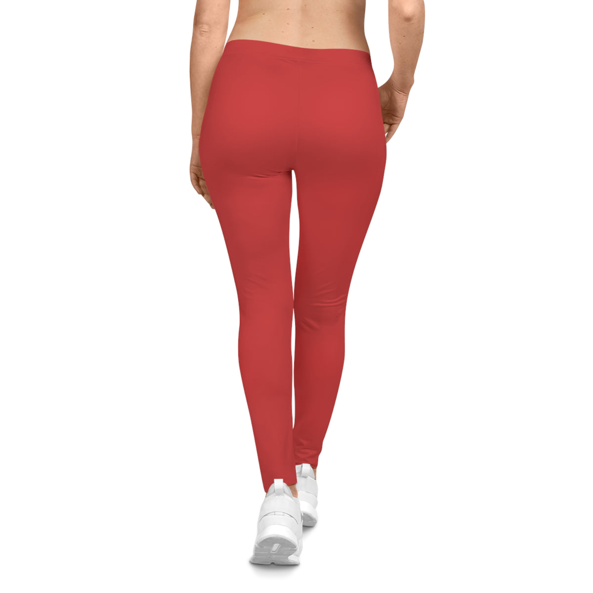 Tomato Jam Red Color Women's Poly-Span Casual Leggings XS-2XL